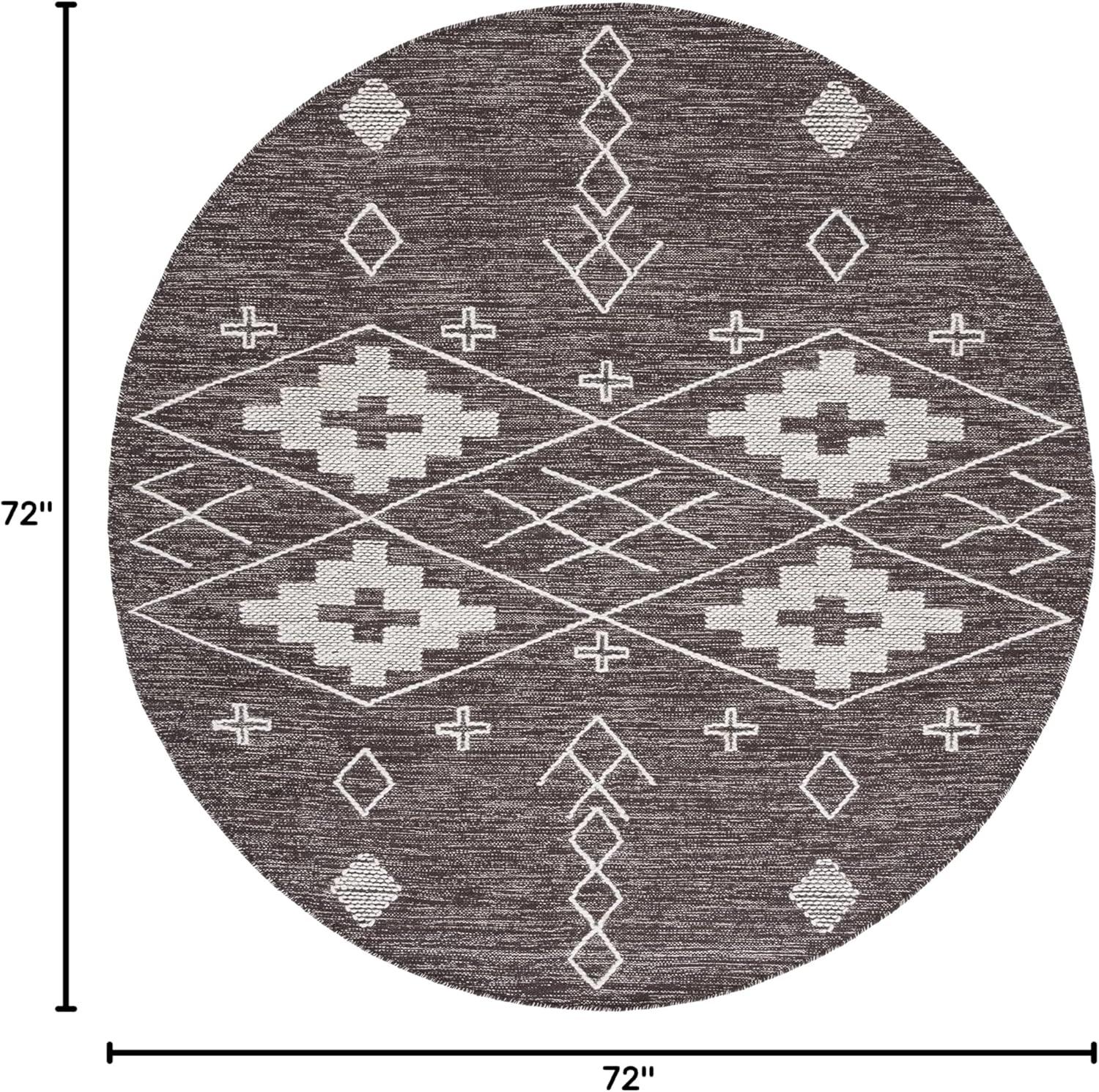 image:imageSAFAVIEH Kilim Collection Area Rug 5 x 8 Grey amp Ivory Handmade Moroccan Boho Rustic Cotton Ideal for High Traffic Areas in Living Room Bedroom KLM851FBrownIvory