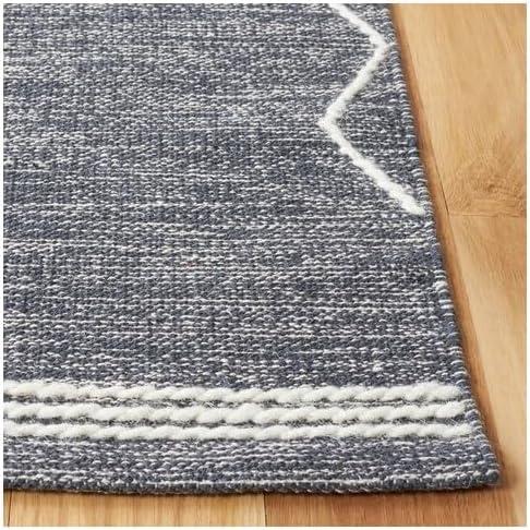 image:imageSAFAVIEH Kilim Collection Area Rug 5 x 8 Grey amp Ivory Handmade Moroccan Boho Rustic Cotton Ideal for High Traffic Areas in Living Room Bedroom KLM851FCharcoalIvory