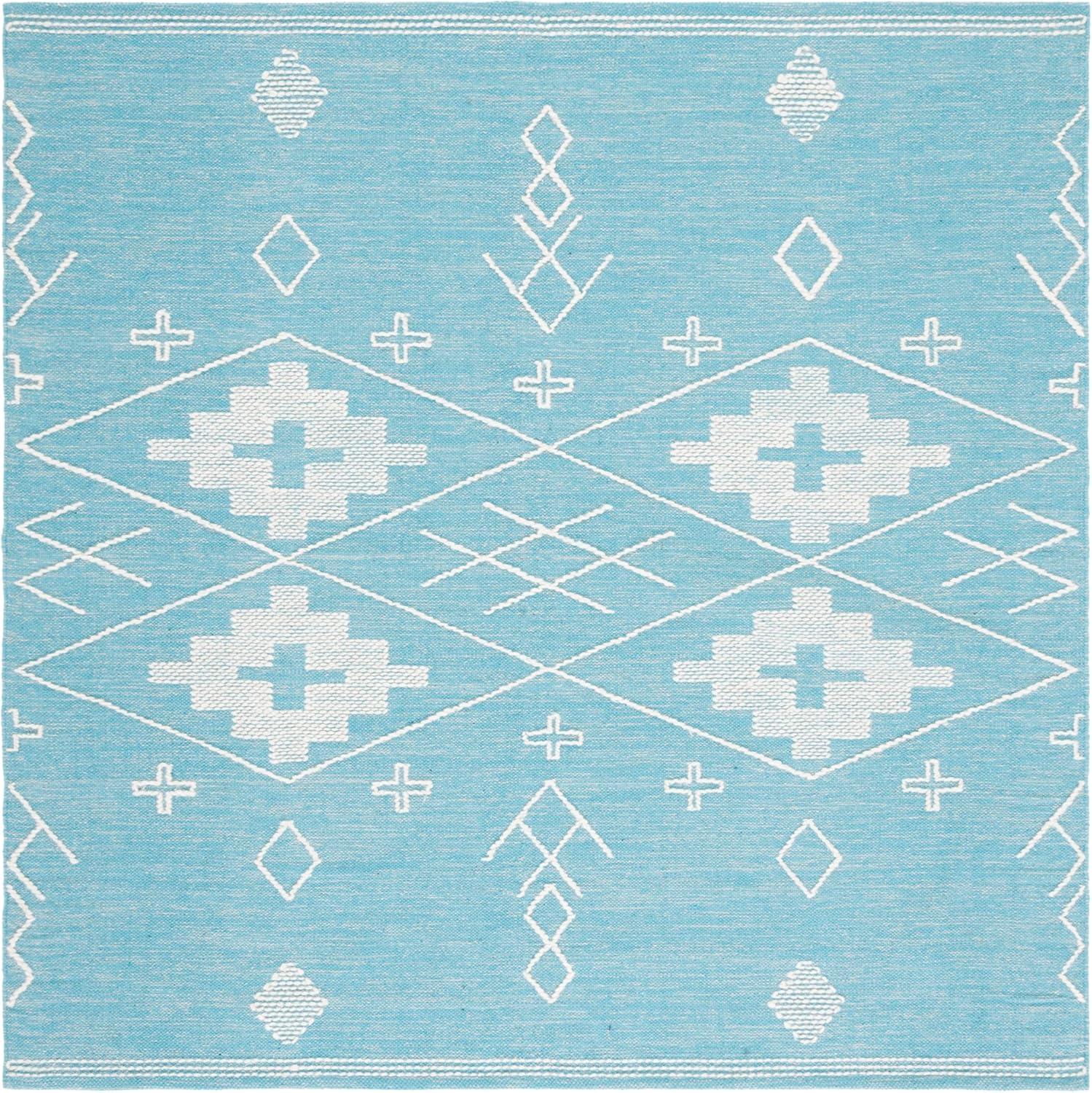 image:imageSAFAVIEH Kilim Collection Area Rug 5 x 8 Grey amp Ivory Handmade Moroccan Boho Rustic Cotton Ideal for High Traffic Areas in Living Room Bedroom KLM851FTealIvory