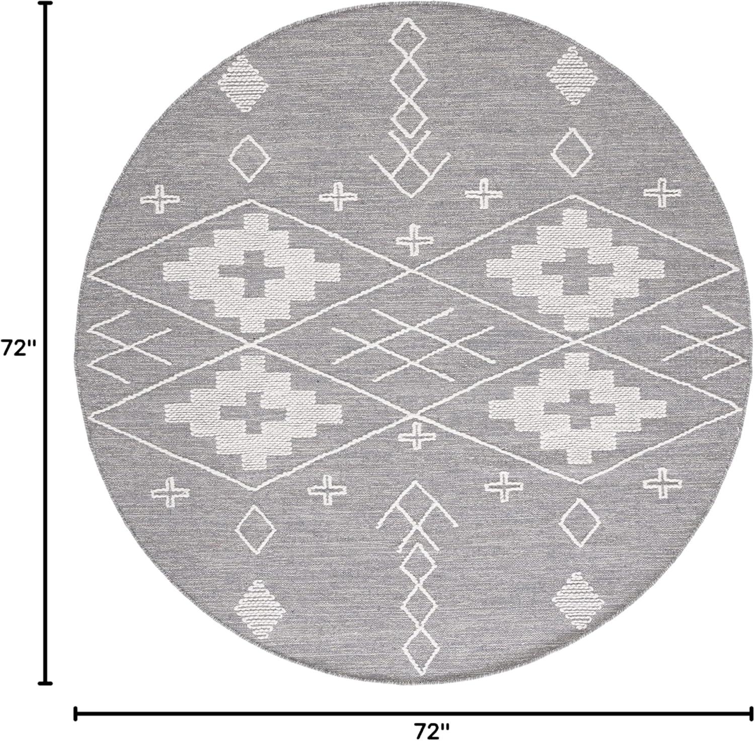 image:imageSAFAVIEH Kilim Collection Area Rug 5 x 8 Grey amp Ivory Handmade Moroccan Boho Rustic Cotton Ideal for High Traffic Areas in Living Room Bedroom KLM851FGreyIvory