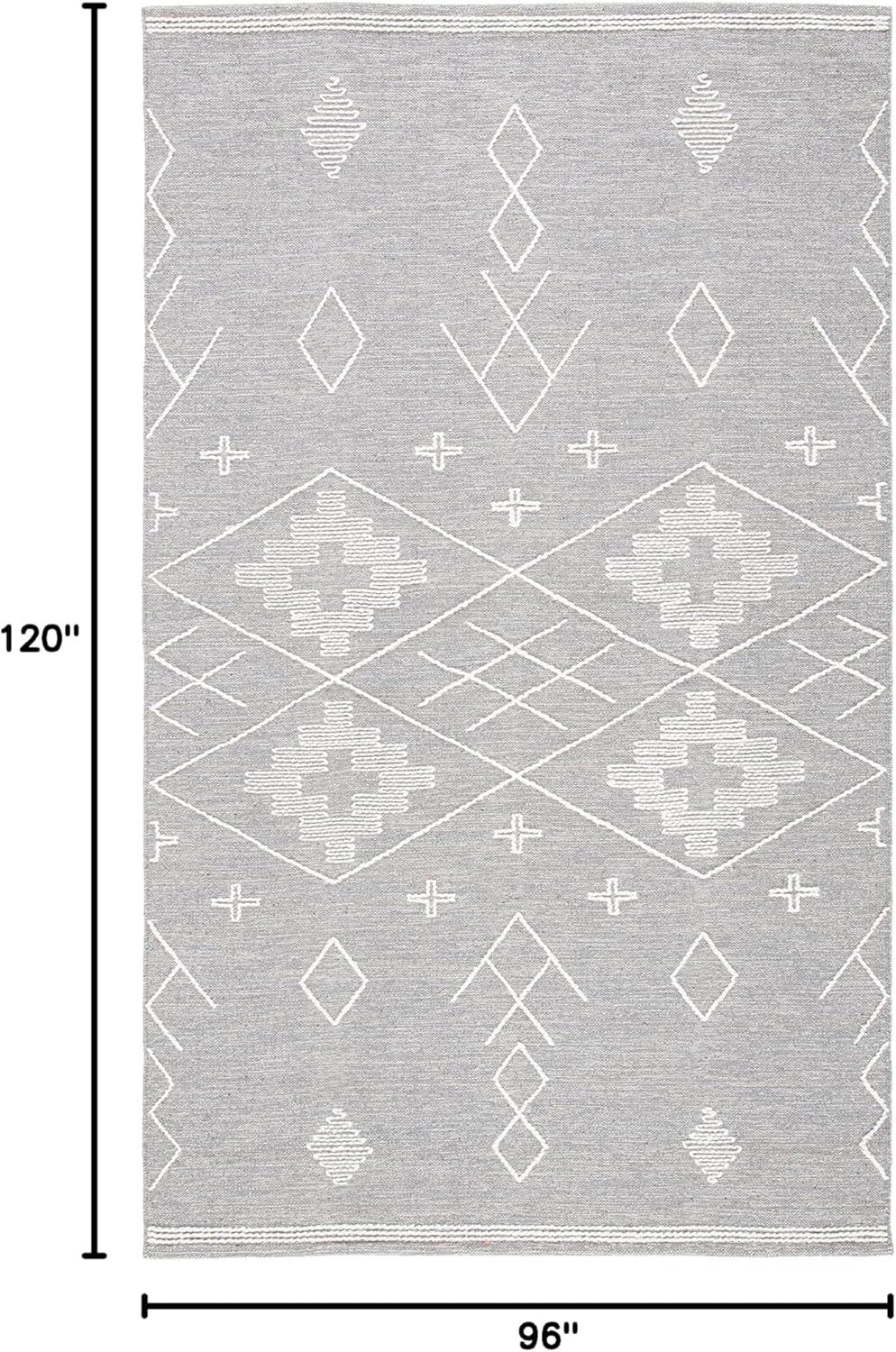 image:imageSAFAVIEH Kilim Collection Area Rug 5 x 8 Grey amp Ivory Handmade Moroccan Boho Rustic Cotton Ideal for High Traffic Areas in Living Room Bedroom KLM851FGreyIvory