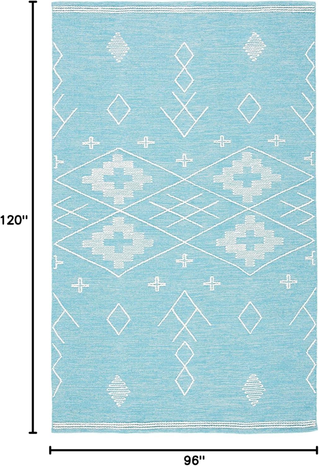 image:imageSAFAVIEH Kilim Collection Area Rug 5 x 8 Grey amp Ivory Handmade Moroccan Boho Rustic Cotton Ideal for High Traffic Areas in Living Room Bedroom KLM851FTealIvory