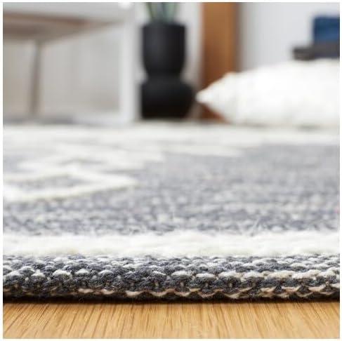 image:imageSAFAVIEH Kilim Collection Area Rug 5 x 8 Grey amp Ivory Handmade Moroccan Boho Rustic Cotton Ideal for High Traffic Areas in Living Room Bedroom KLM851FCharcoalIvory