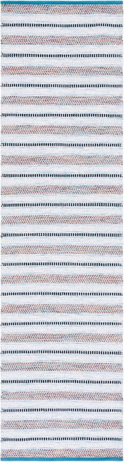 image:imageSAFAVIEH Kilim Collection Area Rug 6 x 9 Blue amp Ivory Flat Weave Rustic Boho Tribal Design NonShedding amp Easy Care Ideal for High Traffic Areas in Living Room Bedroom KLM763MTurquoiseIvory