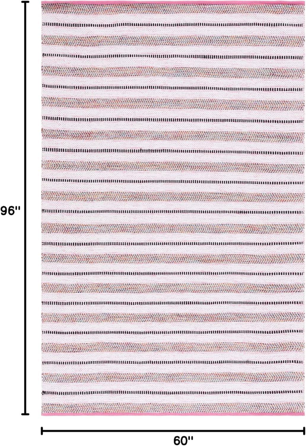 image:imageSAFAVIEH Kilim Collection Area Rug 6 x 9 Blue amp Ivory Flat Weave Rustic Boho Tribal Design NonShedding amp Easy Care Ideal for High Traffic Areas in Living Room Bedroom KLM763MPinkIvory