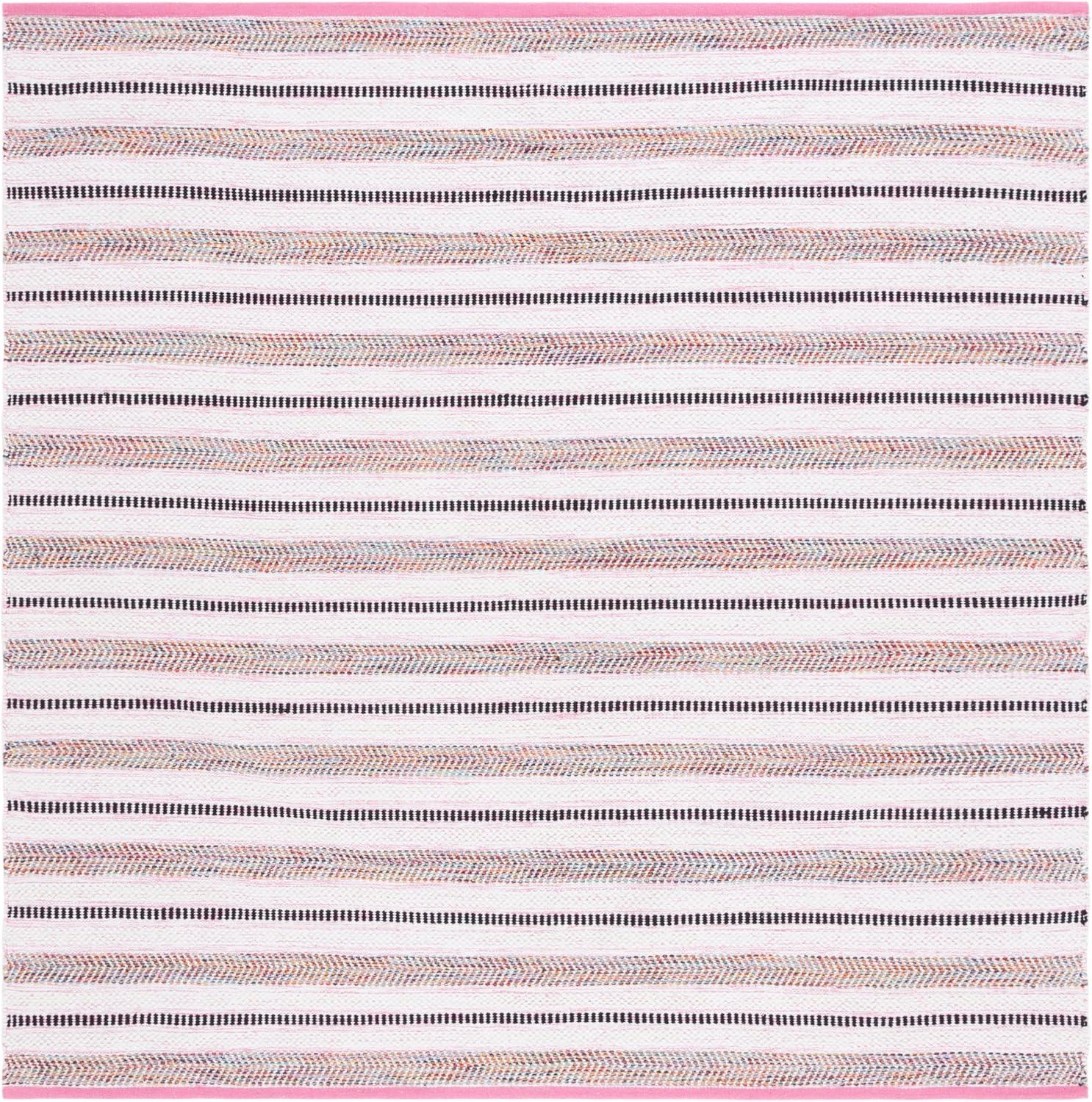 image:imageSAFAVIEH Kilim Collection Area Rug 6 x 9 Blue amp Ivory Flat Weave Rustic Boho Tribal Design NonShedding amp Easy Care Ideal for High Traffic Areas in Living Room Bedroom KLM763MPinkIvory