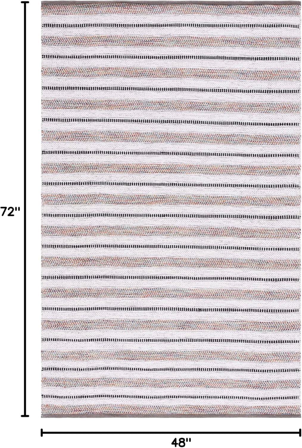 image:imageSAFAVIEH Kilim Collection Area Rug 6 x 9 Blue amp Ivory Flat Weave Rustic Boho Tribal Design NonShedding amp Easy Care Ideal for High Traffic Areas in Living Room Bedroom KLM763MGreyIvory