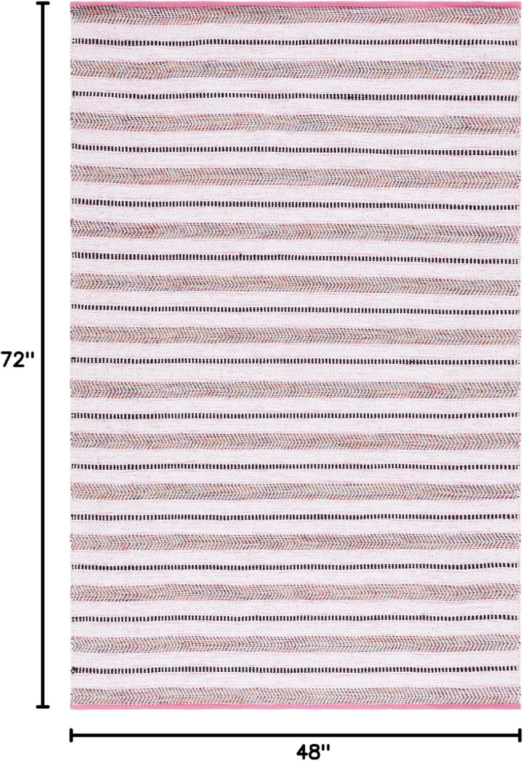 image:imageSAFAVIEH Kilim Collection Area Rug 6 x 9 Blue amp Ivory Flat Weave Rustic Boho Tribal Design NonShedding amp Easy Care Ideal for High Traffic Areas in Living Room Bedroom KLM763MPinkIvory