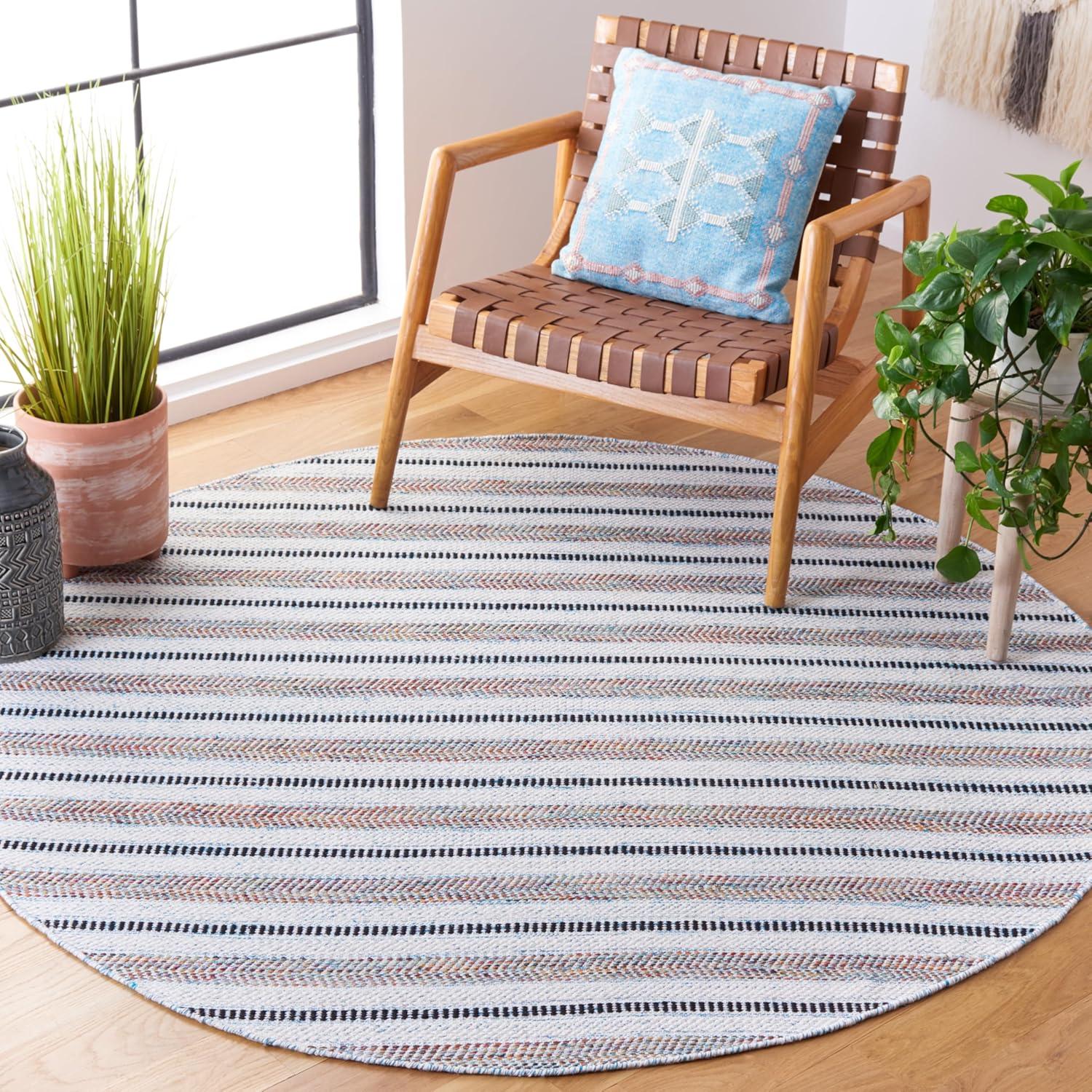 image:imageSAFAVIEH Kilim Collection Area Rug 6 x 9 Blue amp Ivory Flat Weave Rustic Boho Tribal Design NonShedding amp Easy Care Ideal for High Traffic Areas in Living Room Bedroom KLM763MTurquoiseIvory