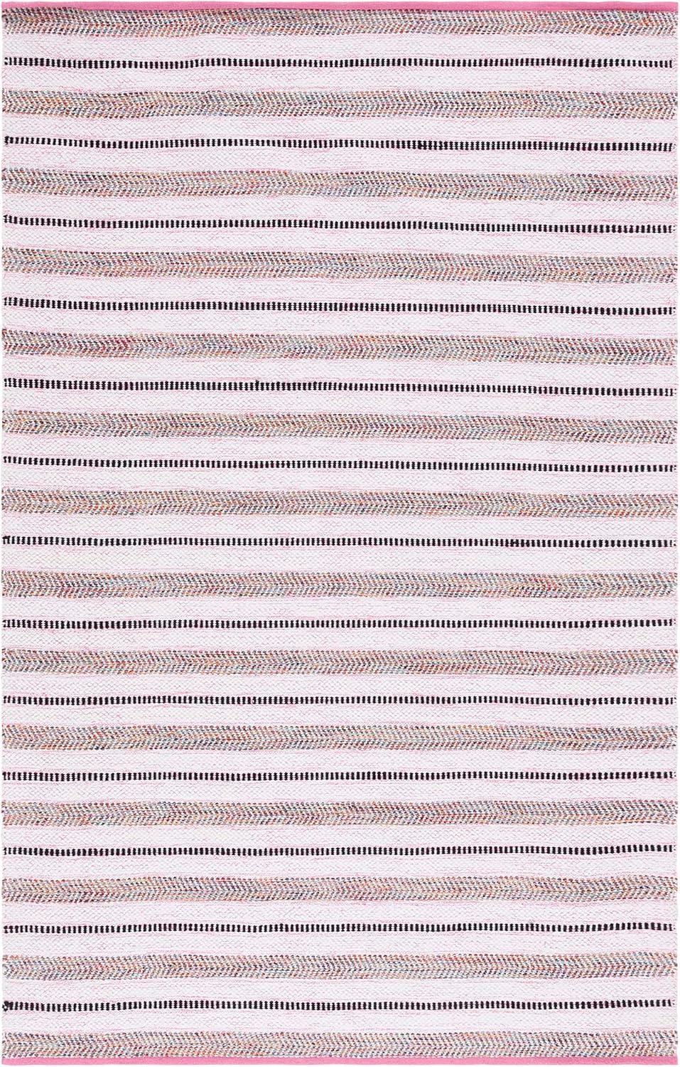 image:imageSAFAVIEH Kilim Collection Area Rug 6 x 9 Blue amp Ivory Flat Weave Rustic Boho Tribal Design NonShedding amp Easy Care Ideal for High Traffic Areas in Living Room Bedroom KLM763MPinkIvory