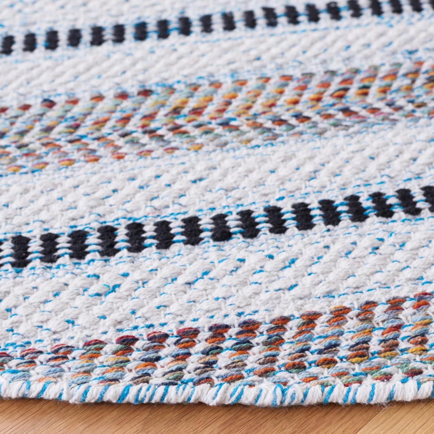 image:imageSAFAVIEH Kilim Collection Area Rug 6 x 9 Blue amp Ivory Flat Weave Rustic Boho Tribal Design NonShedding amp Easy Care Ideal for High Traffic Areas in Living Room Bedroom KLM763MTurquoiseIvory