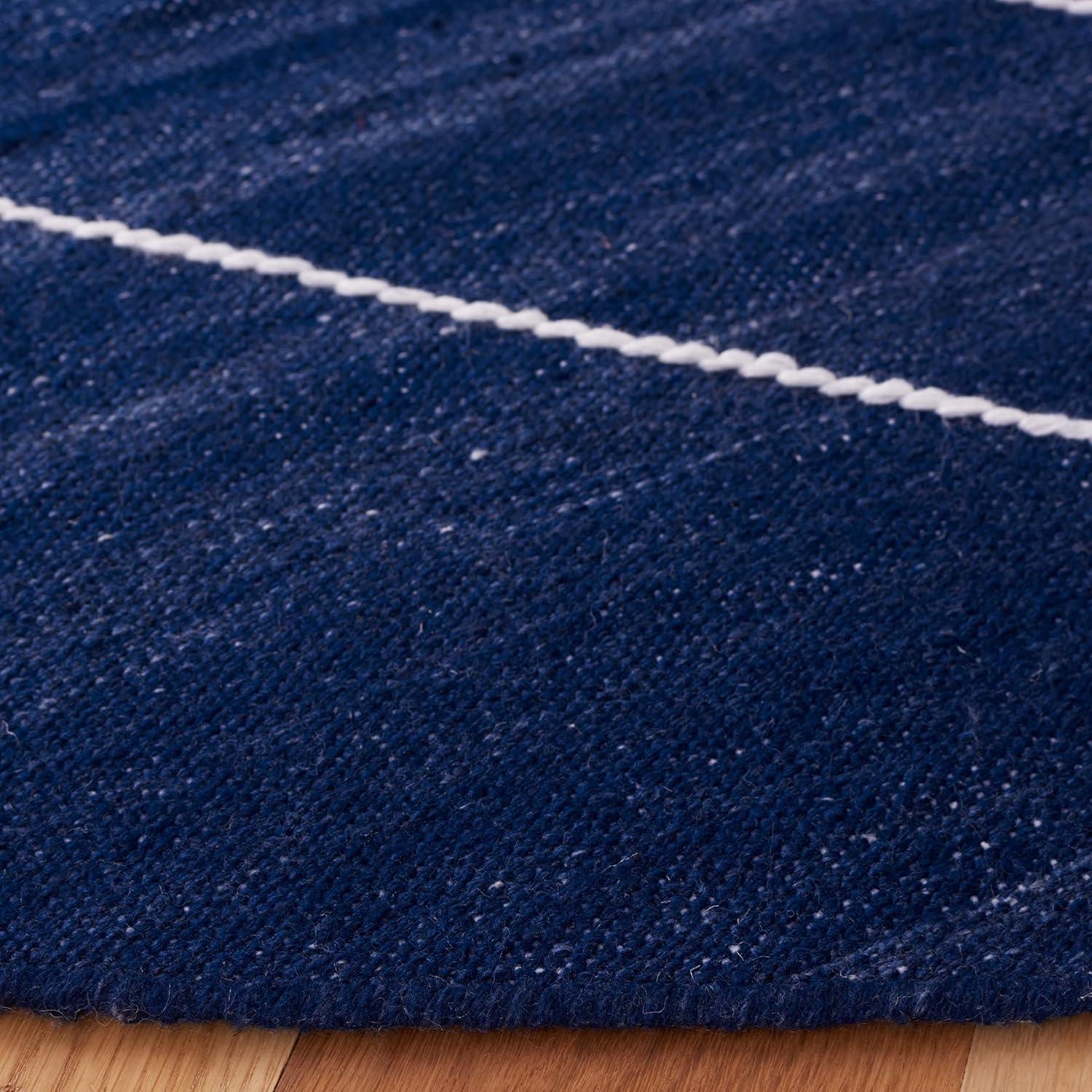 image:imageSAFAVIEH Kilim Collection Area Rug 6 x 9 Blue amp Ivory Flat Weave Rustic Boho Tribal Design NonShedding amp Easy Care Ideal for High Traffic Areas in Living Room Bedroom KLM763MNavyIvory