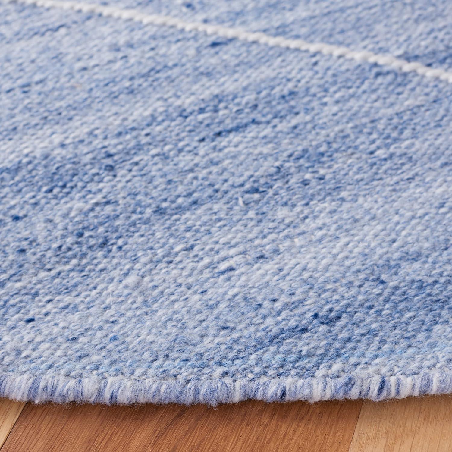 image:imageSAFAVIEH Kilim Collection Area Rug 6 x 9 Blue amp Ivory Flat Weave Rustic Boho Tribal Design NonShedding amp Easy Care Ideal for High Traffic Areas in Living Room Bedroom KLM763MBlueIvory