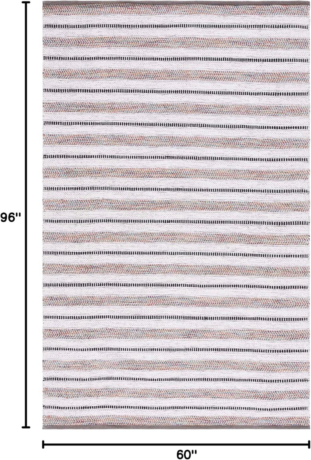 image:imageSAFAVIEH Kilim Collection Area Rug 6 x 9 Blue amp Ivory Flat Weave Rustic Boho Tribal Design NonShedding amp Easy Care Ideal for High Traffic Areas in Living Room Bedroom KLM763MGreyIvory