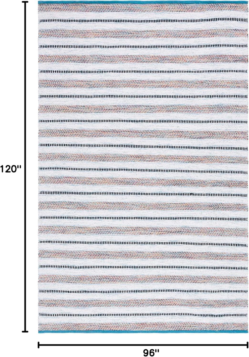 image:imageSAFAVIEH Kilim Collection Area Rug 6 x 9 Blue amp Ivory Flat Weave Rustic Boho Tribal Design NonShedding amp Easy Care Ideal for High Traffic Areas in Living Room Bedroom KLM763MTurquoiseIvory