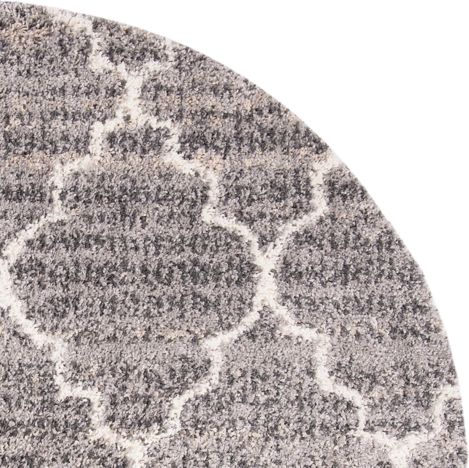 image:imageSAFAVIEH Montreal Shag Collection 53 x 76 NavyIvory SGML938N Trellis NonShedding Living Room Bedroom Dining Room Entryway Plush 2inch Thick Area RugGreyIvory