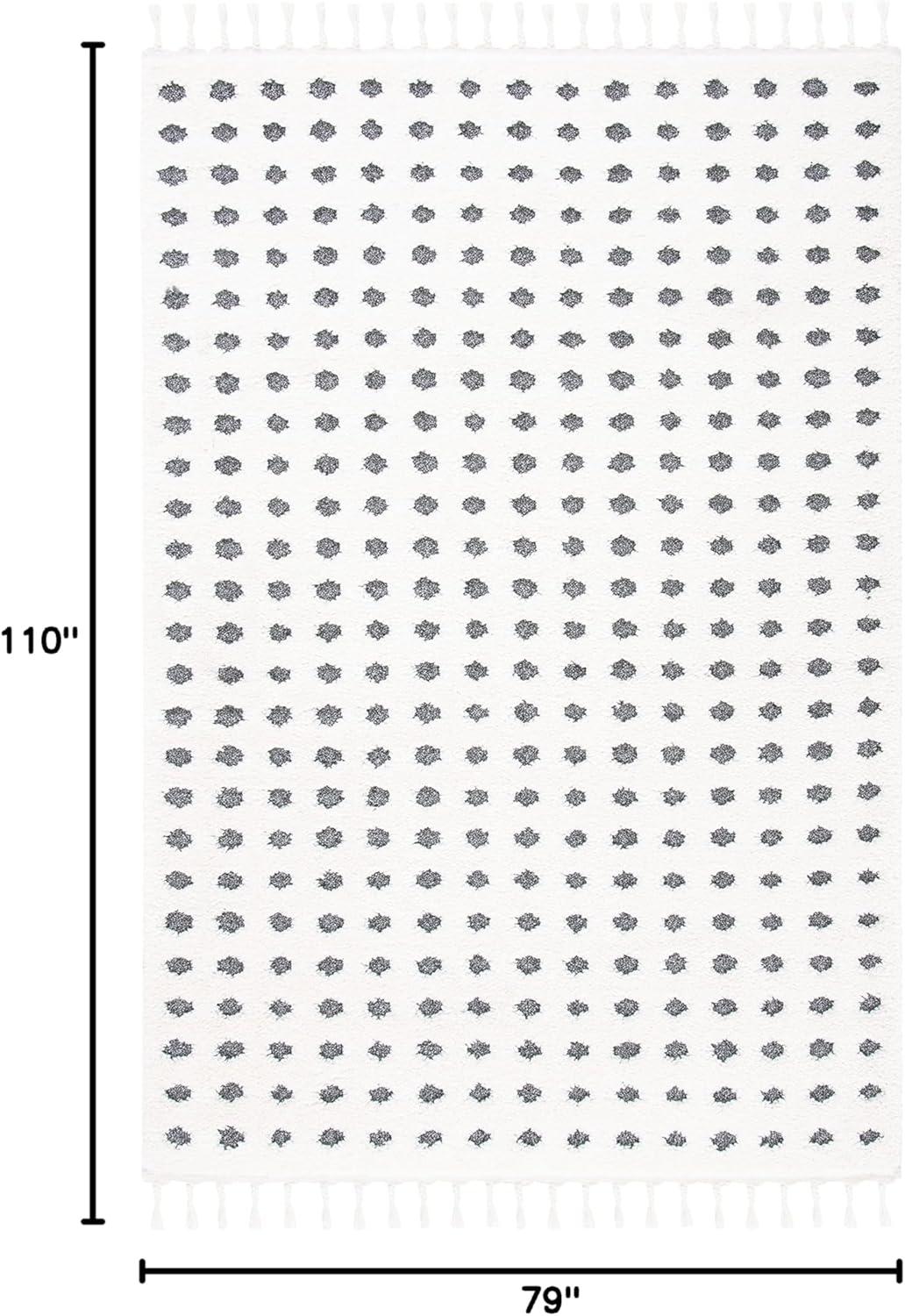 image:imageSAFAVIEH Moroccan Tassel Shag Collection Area Rug 53 x 76 Ivory amp Grey Boho Design NonShedding amp Easy Care 2inch Thick Ideal for High Traffic Areas in Living Room Bedroom MTS690AIvoryGrey