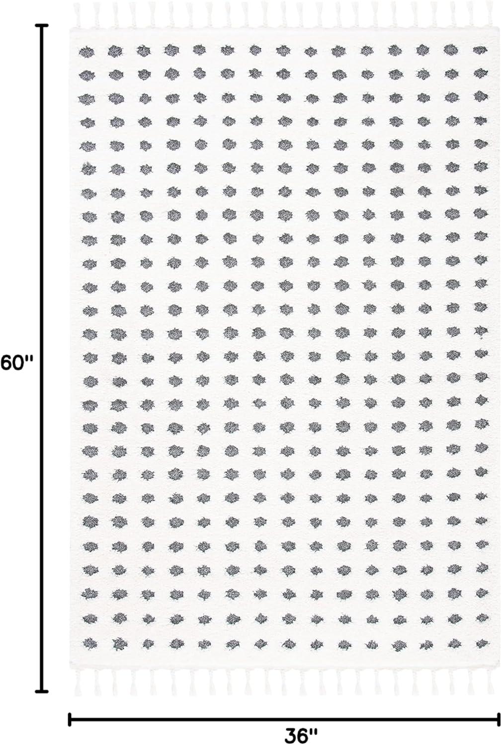 image:imageSAFAVIEH Moroccan Tassel Shag Collection Area Rug 53 x 76 Ivory amp Grey Boho Design NonShedding amp Easy Care 2inch Thick Ideal for High Traffic Areas in Living Room Bedroom MTS690AIvoryGrey