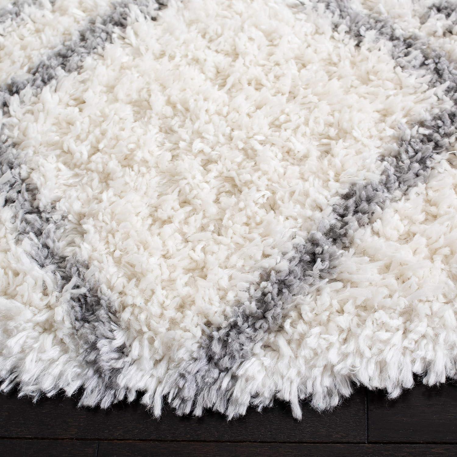 image:imageSAFAVIEH Moroccan Tassel Shag Collection Area Rug 53 x 76 Ivory amp Light Grey Boho NonShedding amp Easy Care 15inch Thick Ideal for High Traffic Areas in Living Room Bedroom MTS335BIvoryLight Grey