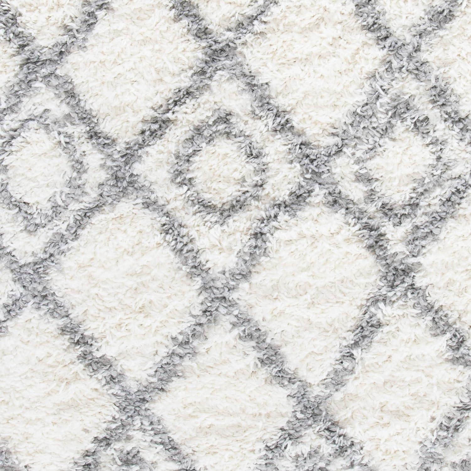 image:imageSAFAVIEH Moroccan Tassel Shag Collection Area Rug 53 x 76 Ivory amp Light Grey Boho NonShedding amp Easy Care 15inch Thick Ideal for High Traffic Areas in Living Room Bedroom MTS335BIvoryLight Grey