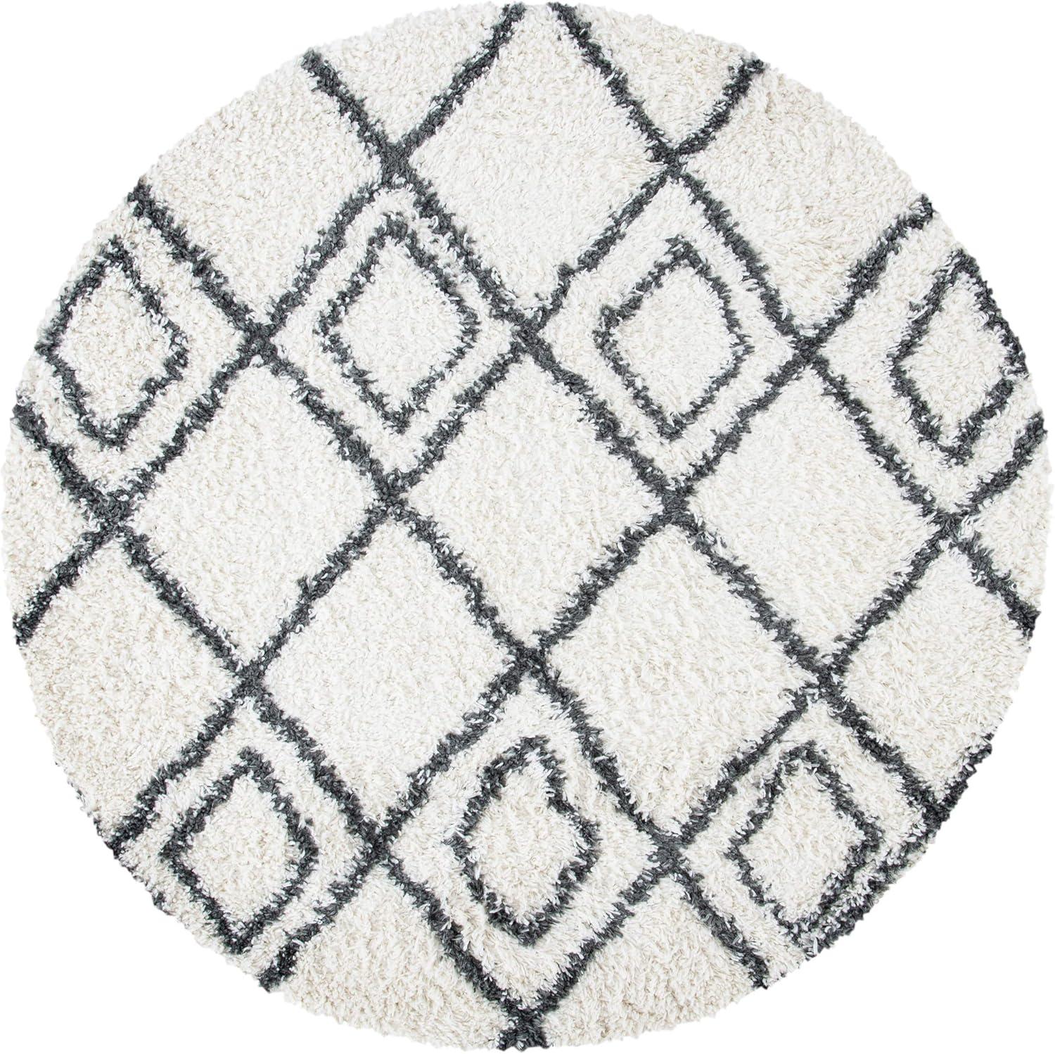 image:imageSAFAVIEH Moroccan Tassel Shag Collection Area Rug 53 x 76 Ivory amp Light Grey Boho NonShedding amp Easy Care 15inch Thick Ideal for High Traffic Areas in Living Room Bedroom MTS335BIvoryDark Grey