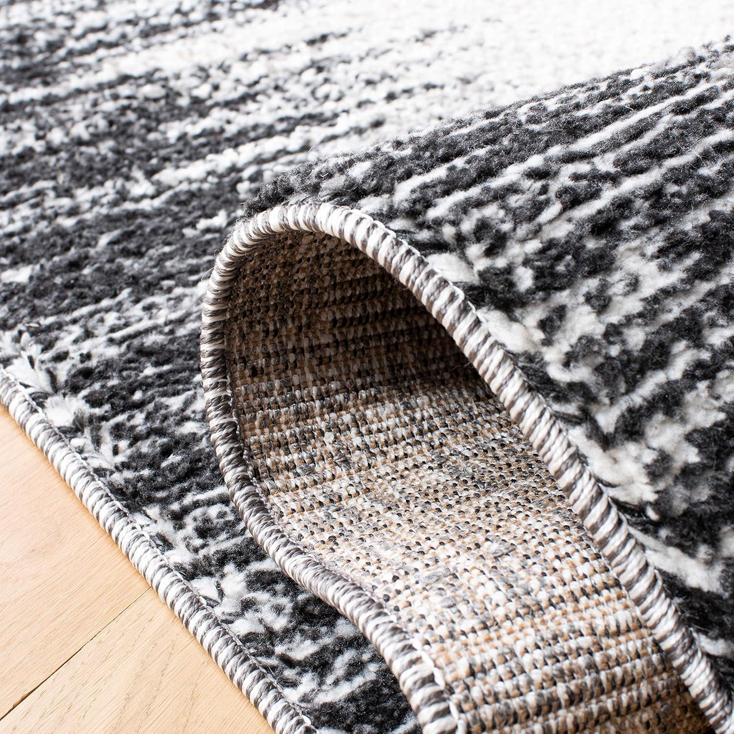 image:imageSAFAVIEH Moroccan Tassel Shag Collection Area Rug 55 x 77 Ivory amp Black 075inch Thick Ideal for High Traffic Areas in Living Room Bedroom MTS483A