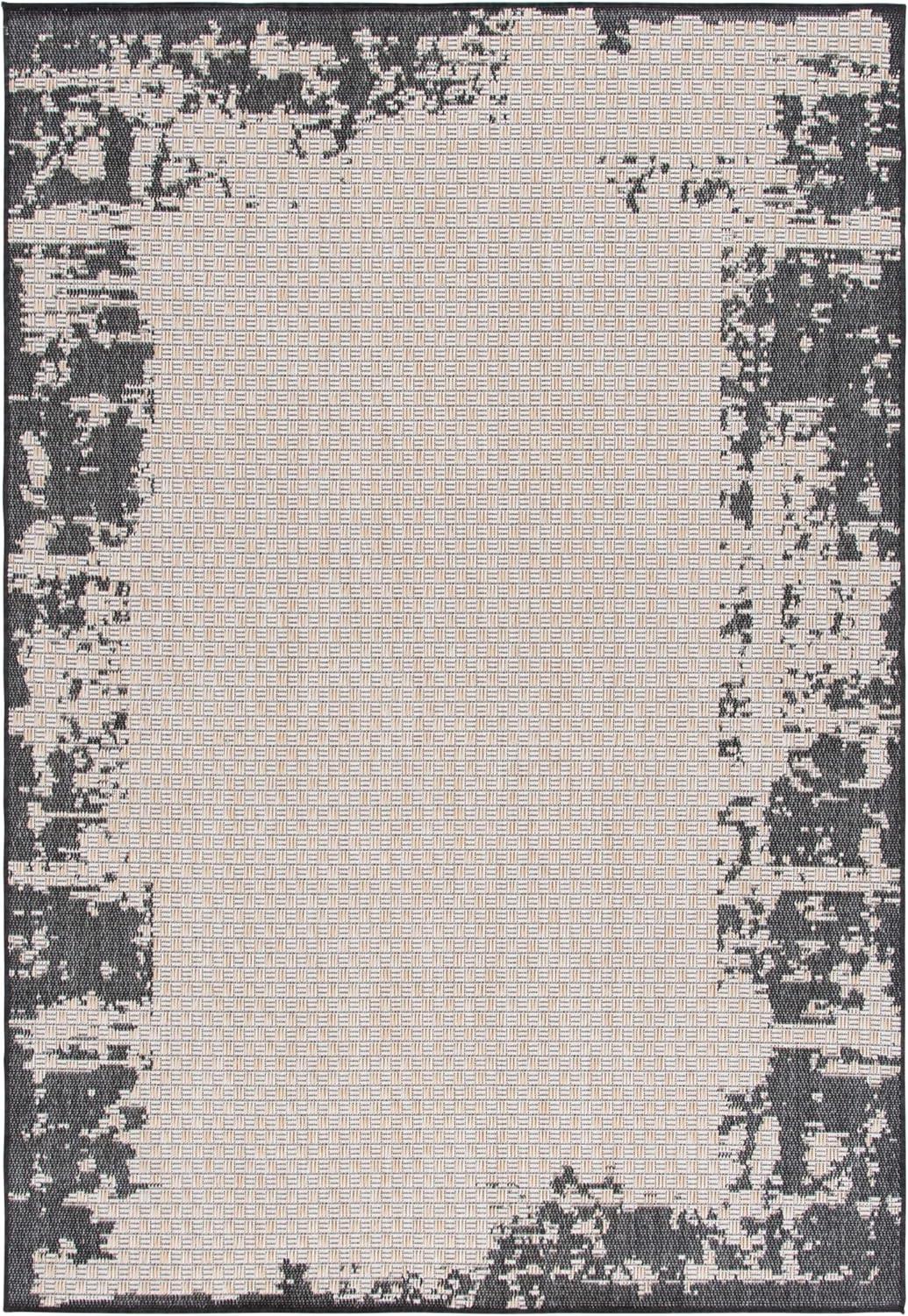 image:imageSAFAVIEH Outdoor Area Rug 8x10 Beach House Collection Large Coastal Design Black amp Beige Weather Resistant NonShedding amp Easy Cleaning Ideal for Patio Backyard Dining Space BHS414ZBlackBeige