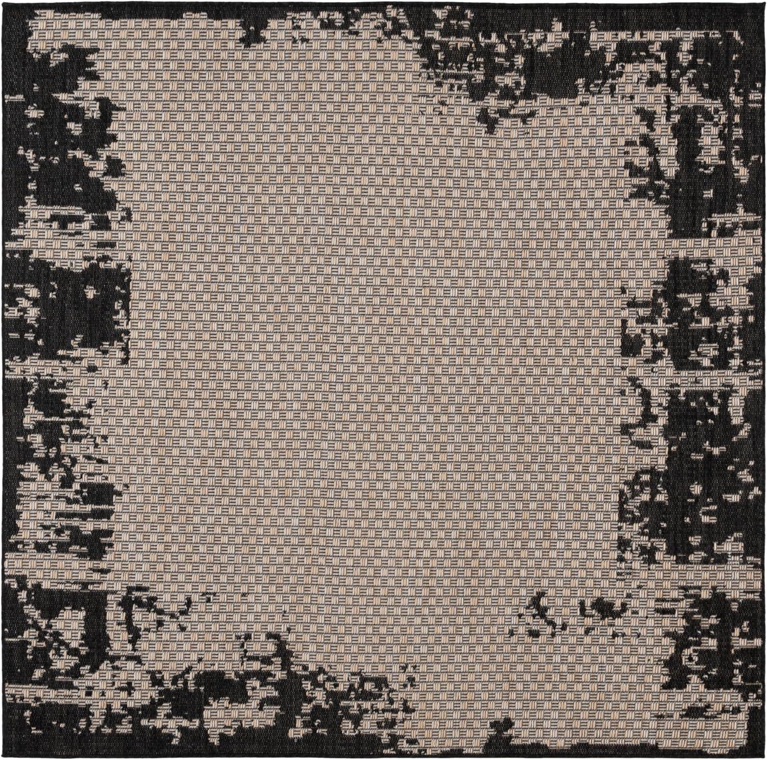 image:imageSAFAVIEH Outdoor Area Rug 8x10 Beach House Collection Large Coastal Design Black amp Beige Weather Resistant NonShedding amp Easy Cleaning Ideal for Patio Backyard Dining Space BHS414ZBlackBeige