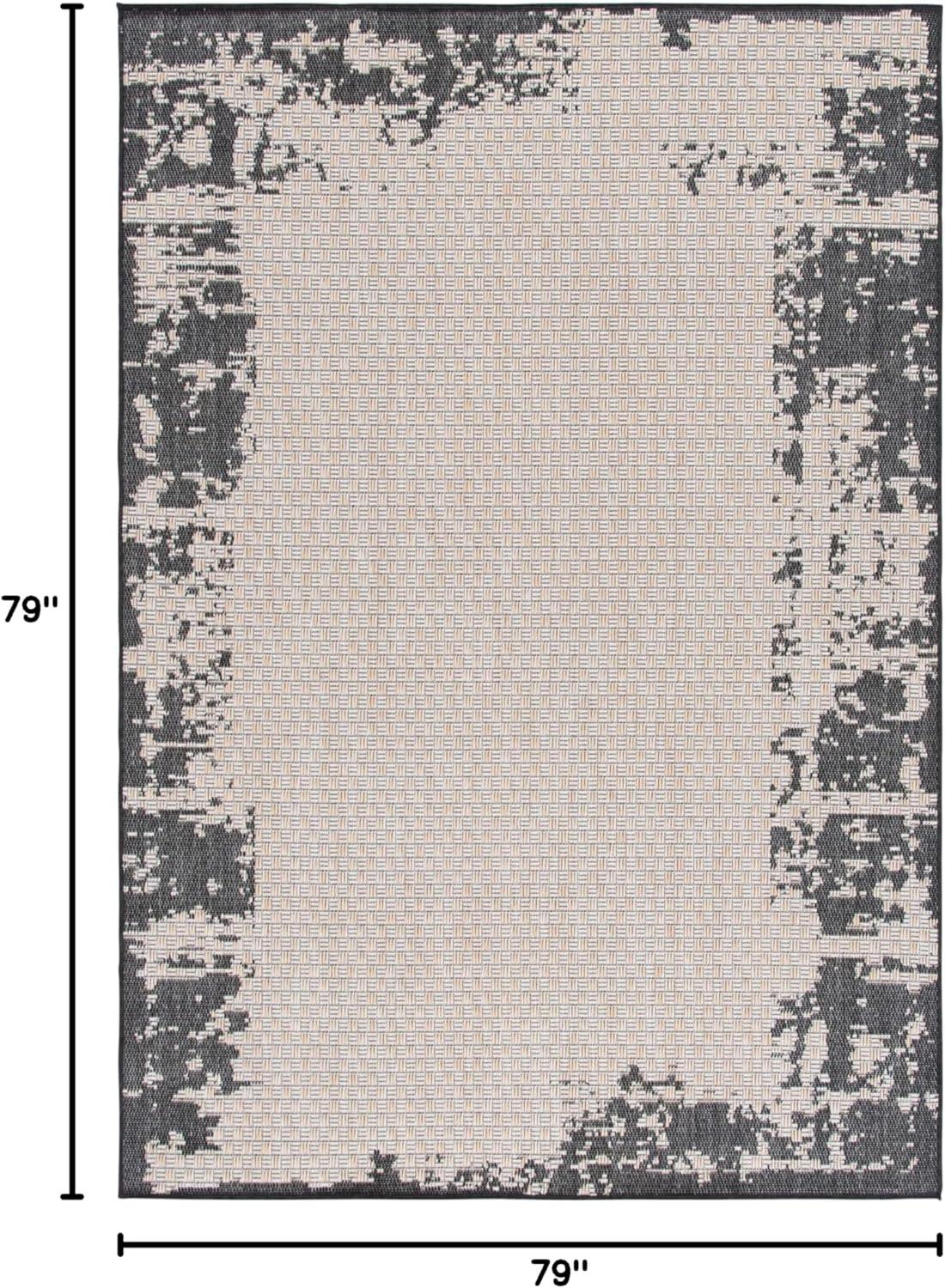 image:imageSAFAVIEH Outdoor Area Rug 8x10 Beach House Collection Large Coastal Design Black amp Beige Weather Resistant NonShedding amp Easy Cleaning Ideal for Patio Backyard Dining Space BHS414ZBlackBeige