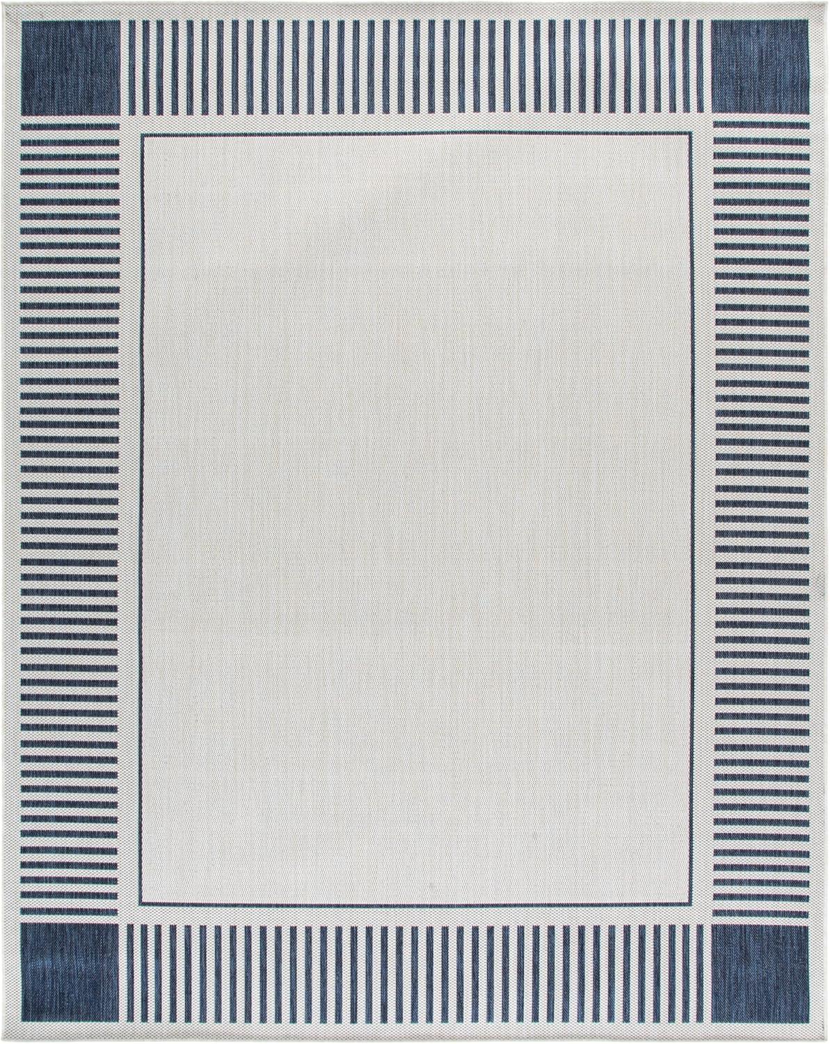 image:imageSAFAVIEH Outdoor Area Rug 8x10 Beach House Collection Large Coastal Design Ivory amp Navy Weather Resistant NonShedding amp Easy Cleaning Ideal for Patio Backyard Deck Dining Space BHS420NIvoryNavy