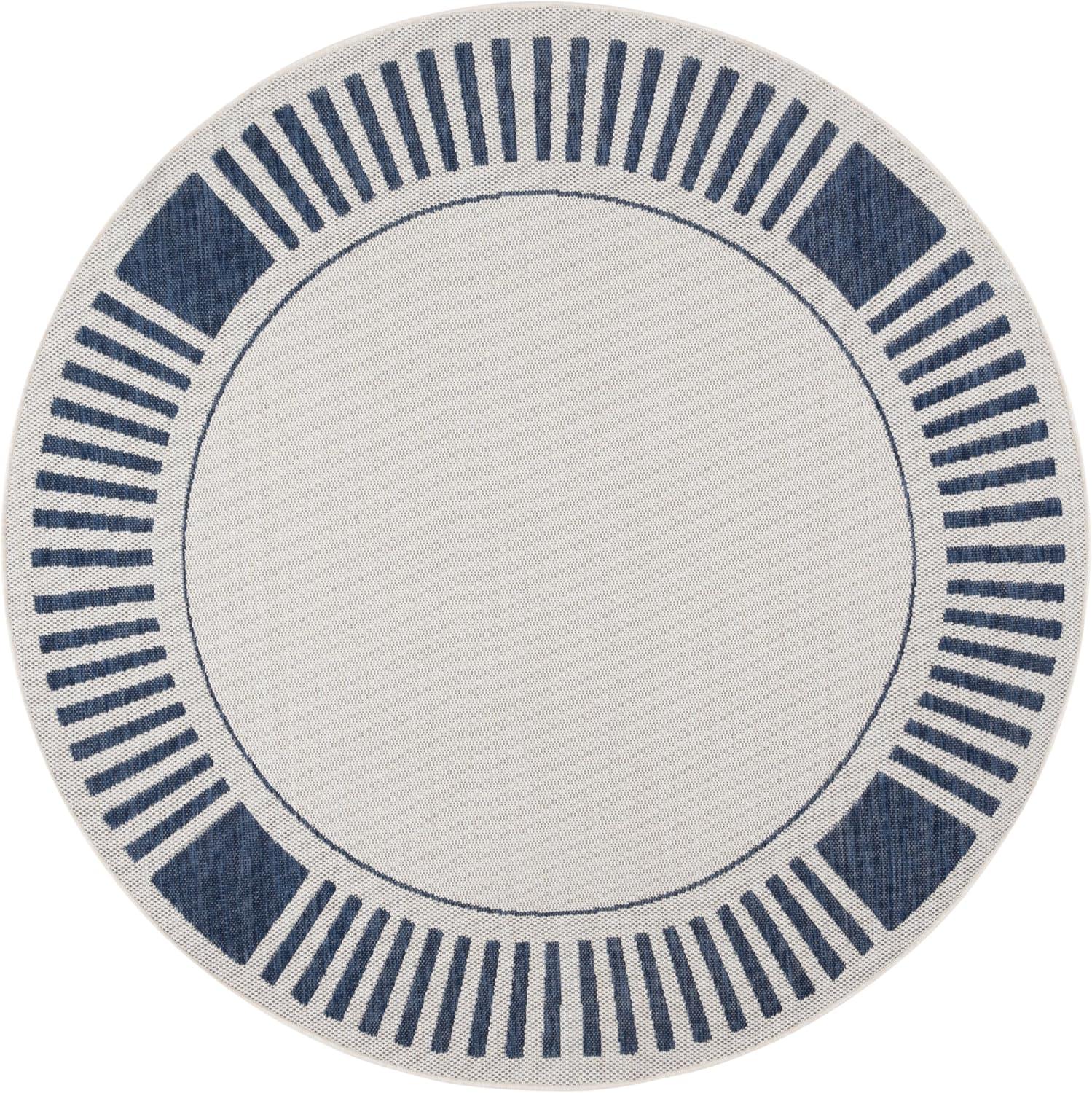 image:imageSAFAVIEH Outdoor Area Rug 8x10 Beach House Collection Large Coastal Design Ivory amp Navy Weather Resistant NonShedding amp Easy Cleaning Ideal for Patio Backyard Deck Dining Space BHS420NIvoryNavy