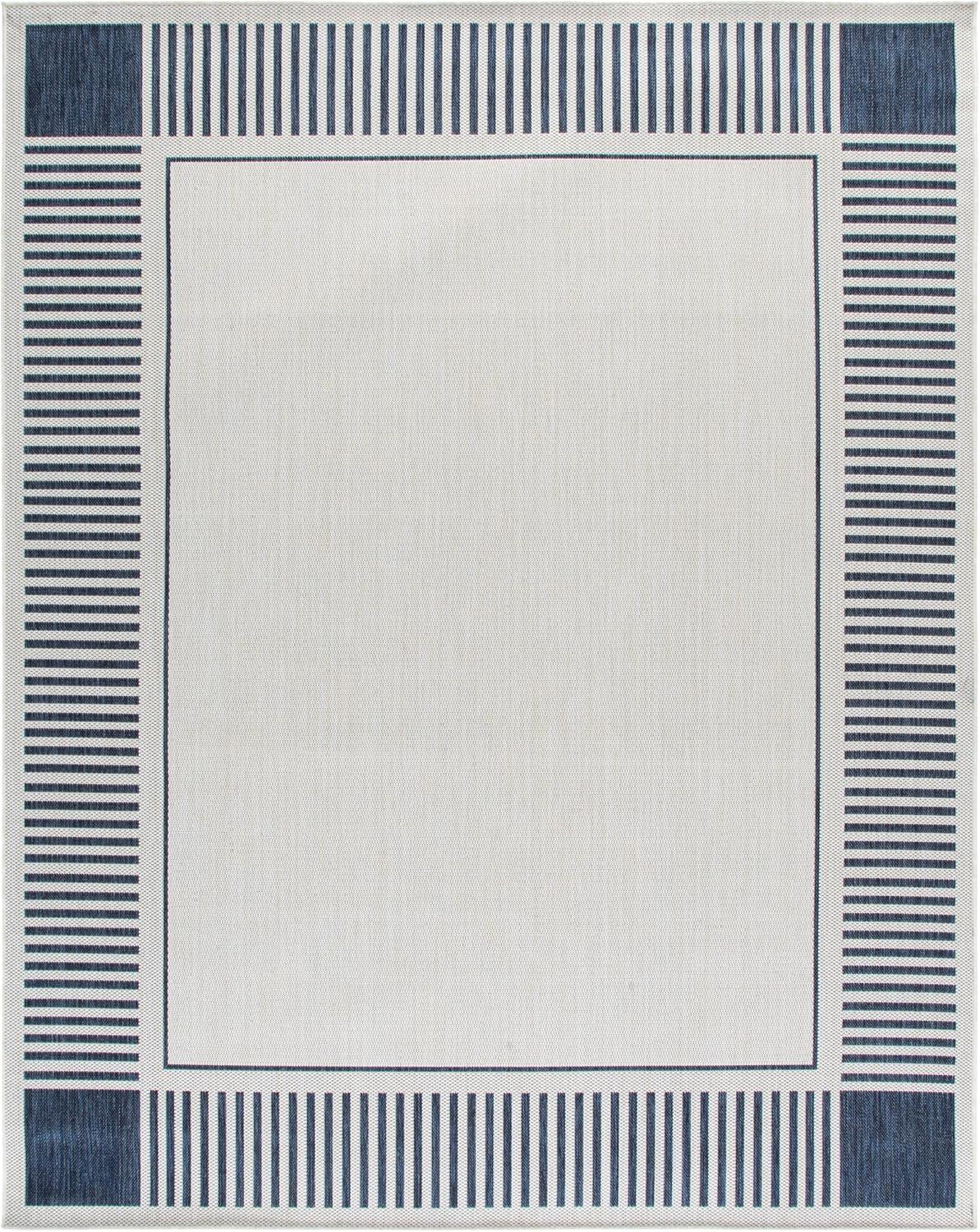 image:imageSAFAVIEH Outdoor Area Rug 8x10 Beach House Collection Large Coastal Design Ivory amp Navy Weather Resistant NonShedding amp Easy Cleaning Ideal for Patio Backyard Deck Dining Space BHS420NIvoryNavy