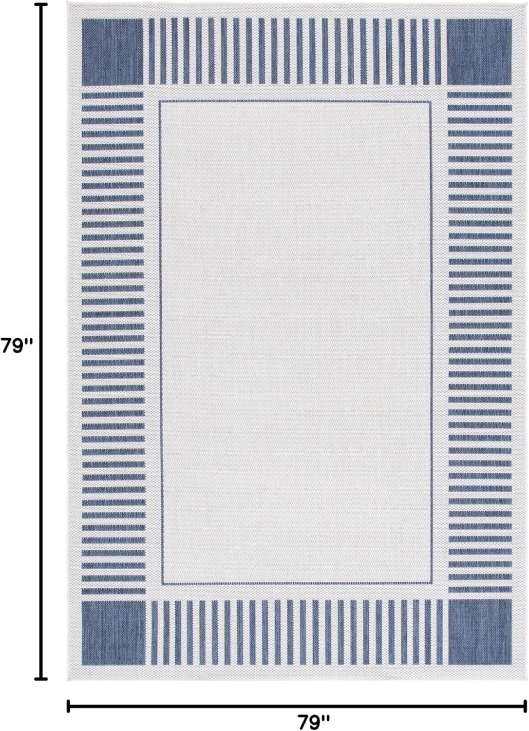 image:imageSAFAVIEH Outdoor Area Rug 8x10 Beach House Collection Large Coastal Design Ivory amp Navy Weather Resistant NonShedding amp Easy Cleaning Ideal for Patio Backyard Deck Dining Space BHS420NIvoryNavy