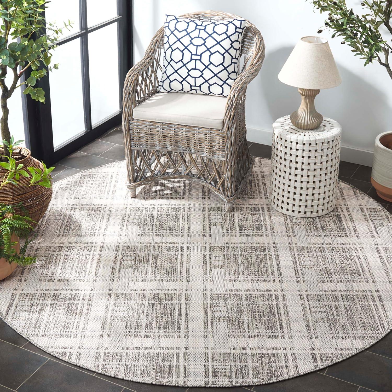 image:imageSAFAVIEH Outdoor Area Rug 8x10 Beach House Collection Large Modern Design Grey amp Ivory Weather Resistant NonShedding amp Easy Cleaning Ideal for Patio Backyard Deck Dining Space BHS412FGreyIvory