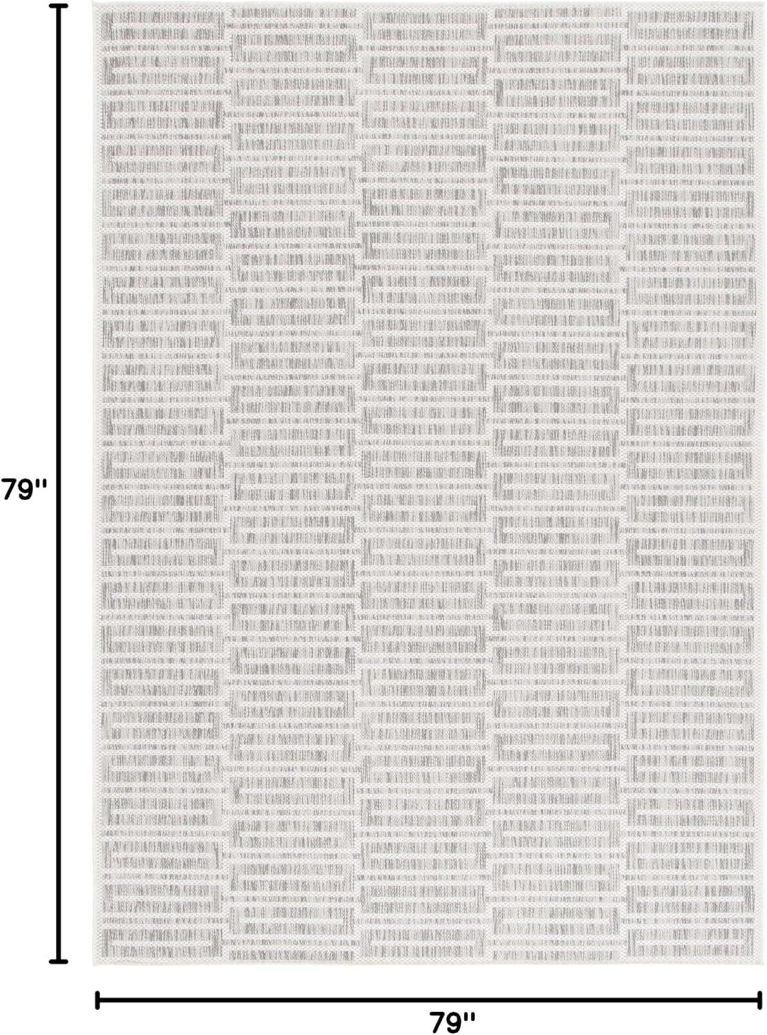 image:imageSAFAVIEH Outdoor Area Rug 8x10 Beach House Collection Large Modern Design Grey amp Ivory Weather Resistant NonShedding amp Easy Cleaning Ideal for Patio Backyard Deck Dining Space BHS418FGreyIvory
