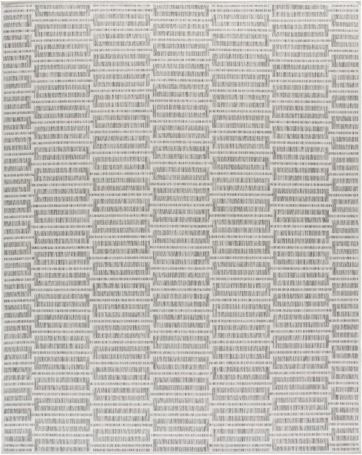 image:imageSAFAVIEH Outdoor Area Rug 8x10 Beach House Collection Large Modern Design Grey amp Ivory Weather Resistant NonShedding amp Easy Cleaning Ideal for Patio Backyard Deck Dining Space BHS418FGreyIvory