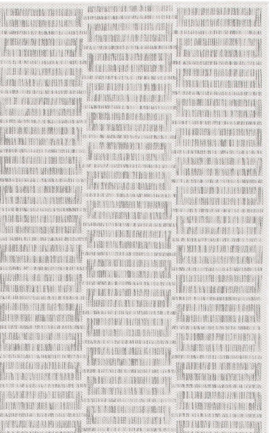 image:imageSAFAVIEH Outdoor Area Rug 8x10 Beach House Collection Large Modern Design Grey amp Ivory Weather Resistant NonShedding amp Easy Cleaning Ideal for Patio Backyard Deck Dining Space BHS418FGreyIvory