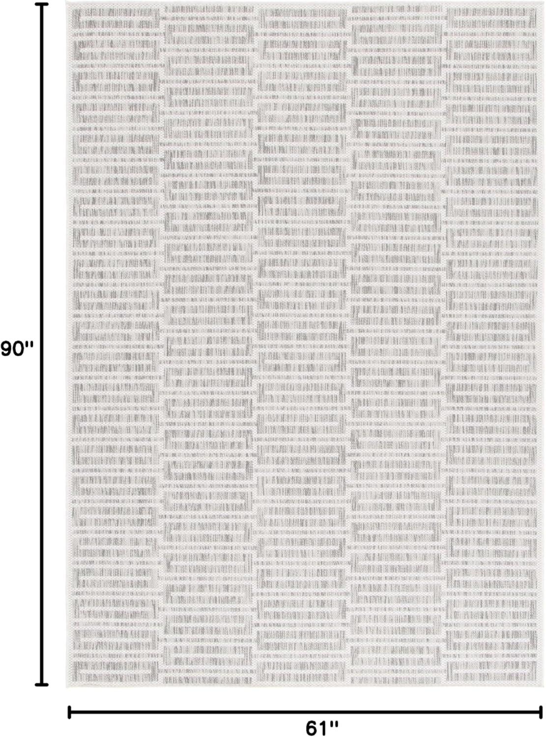 image:imageSAFAVIEH Outdoor Area Rug 8x10 Beach House Collection Large Modern Design Grey amp Ivory Weather Resistant NonShedding amp Easy Cleaning Ideal for Patio Backyard Deck Dining Space BHS418FGreyIvory
