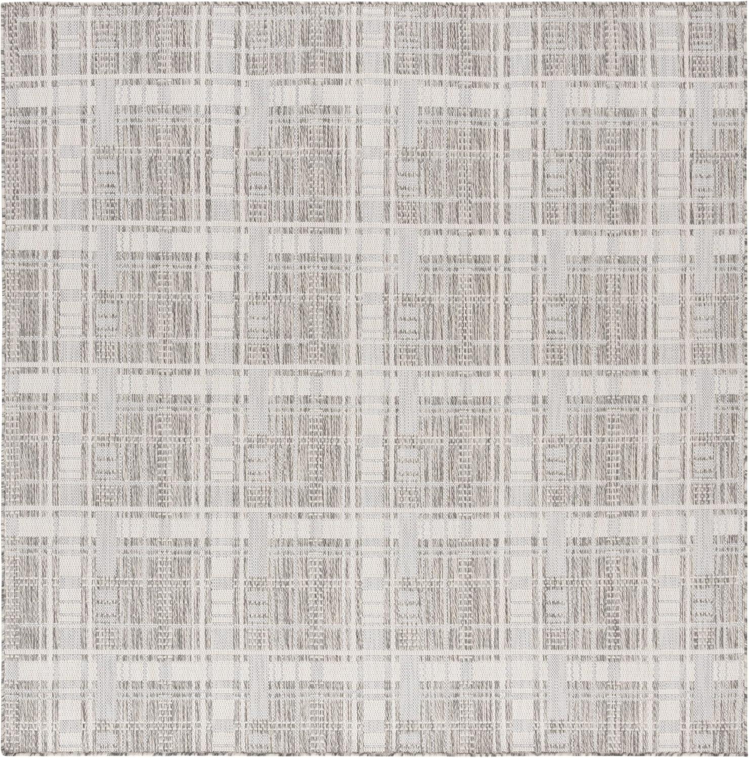 image:imageSAFAVIEH Outdoor Area Rug 8x10 Beach House Collection Large Modern Design Grey amp Ivory Weather Resistant NonShedding amp Easy Cleaning Ideal for Patio Backyard Deck Dining Space BHS412FGreyIvory