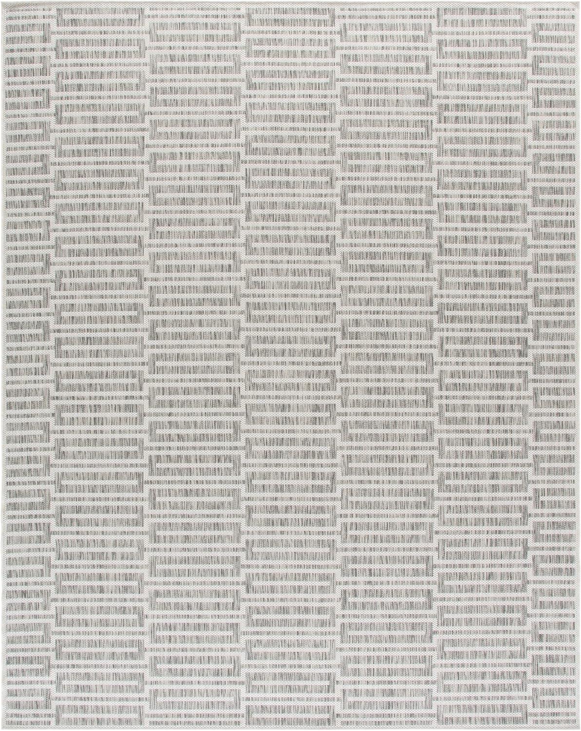image:imageSAFAVIEH Outdoor Area Rug 8x10 Beach House Collection Large Modern Design Grey amp Ivory Weather Resistant NonShedding amp Easy Cleaning Ideal for Patio Backyard Deck Dining Space BHS418FGreyIvory