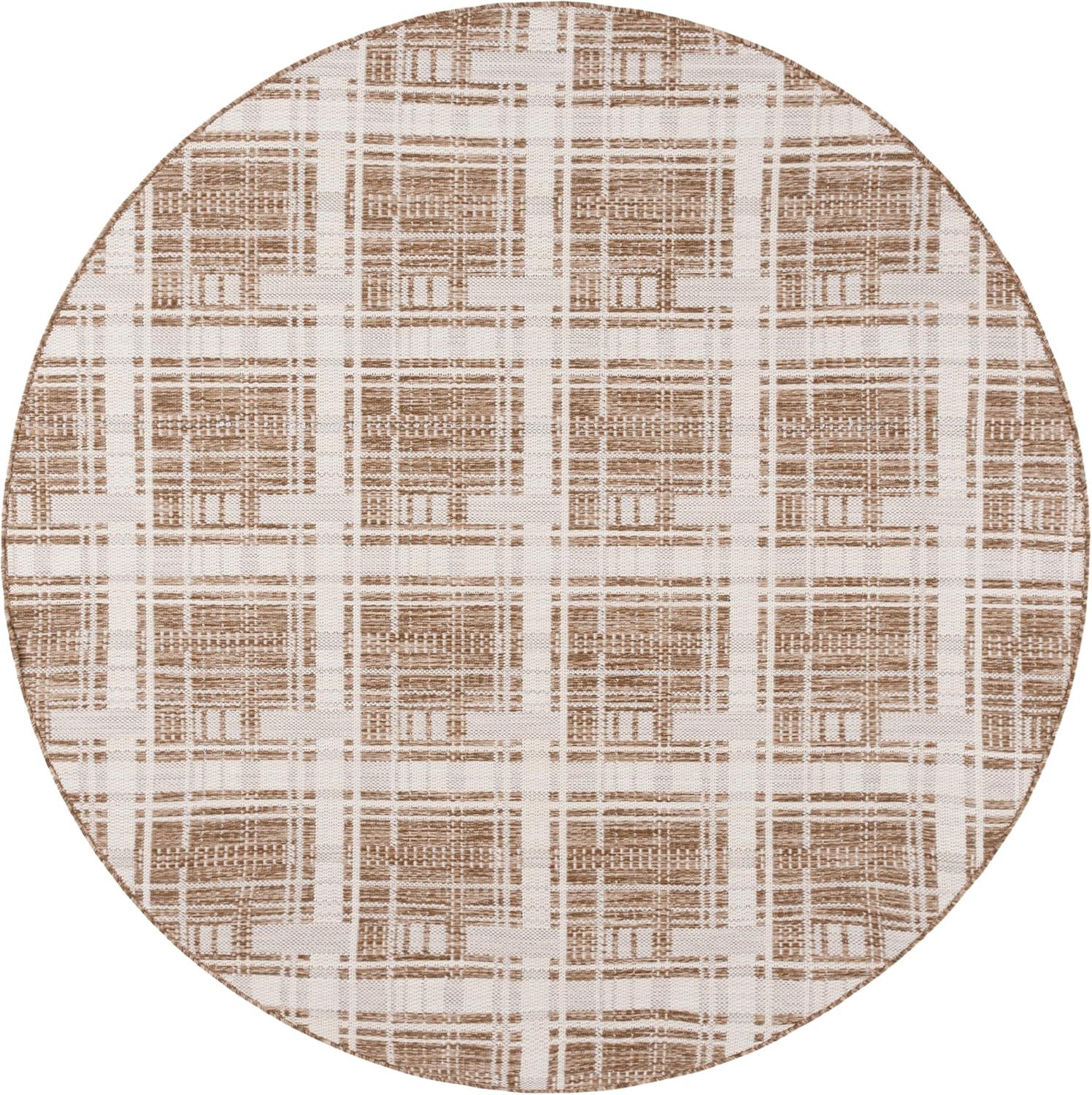 image:imageSAFAVIEH Outdoor Area Rug 8x10 Beach House Collection Large Modern Design Grey amp Ivory Weather Resistant NonShedding amp Easy Cleaning Ideal for Patio Backyard Deck Dining Space BHS412FBrownIvory