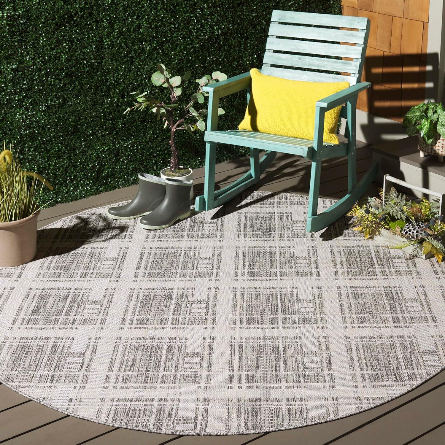 image:imageSAFAVIEH Outdoor Area Rug 8x10 Beach House Collection Large Modern Design Grey amp Ivory Weather Resistant NonShedding amp Easy Cleaning Ideal for Patio Backyard Deck Dining Space BHS412FGreyIvory