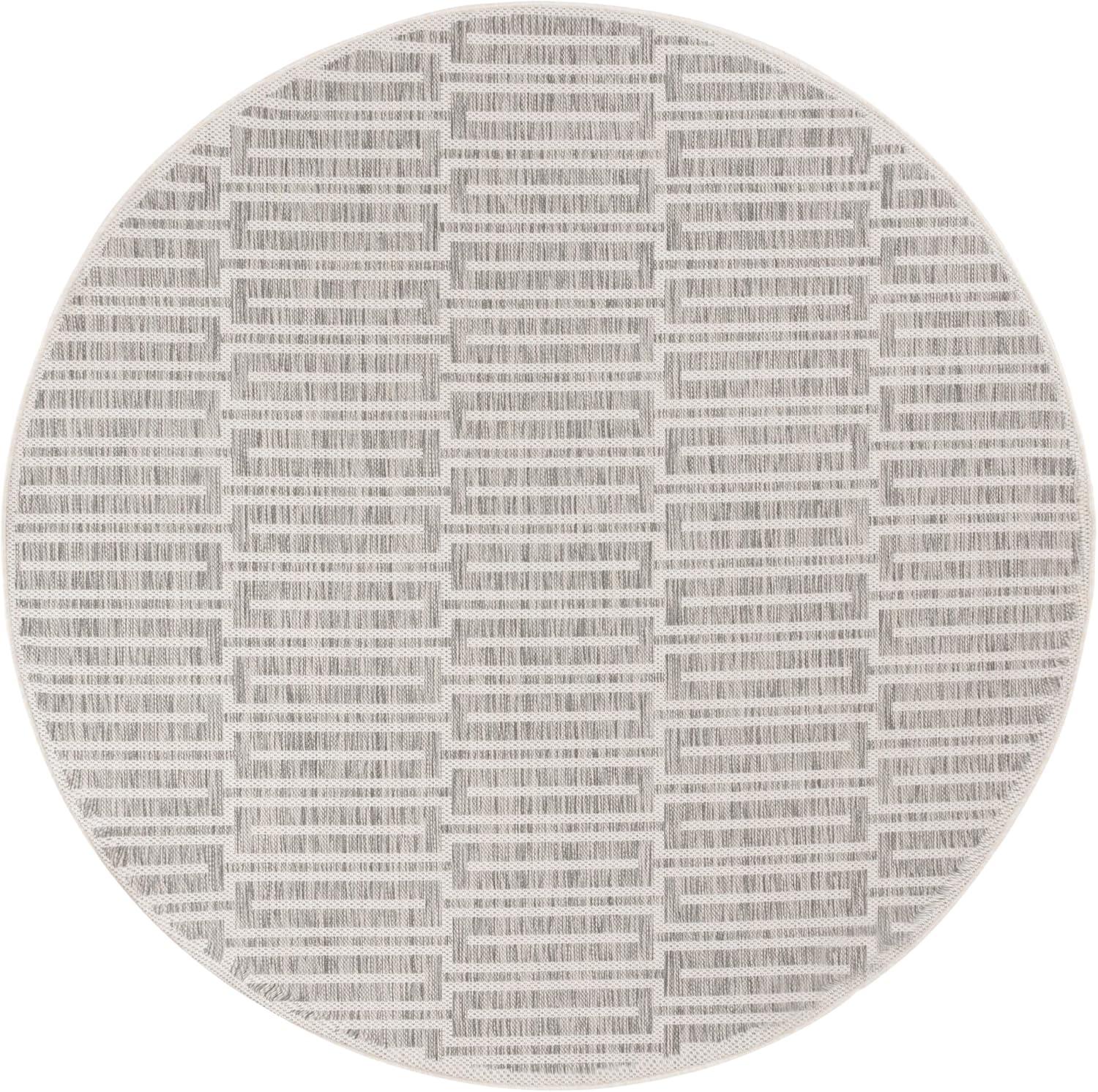 image:imageSAFAVIEH Outdoor Area Rug 8x10 Beach House Collection Large Modern Design Grey amp Ivory Weather Resistant NonShedding amp Easy Cleaning Ideal for Patio Backyard Deck Dining Space BHS418FGreyIvory