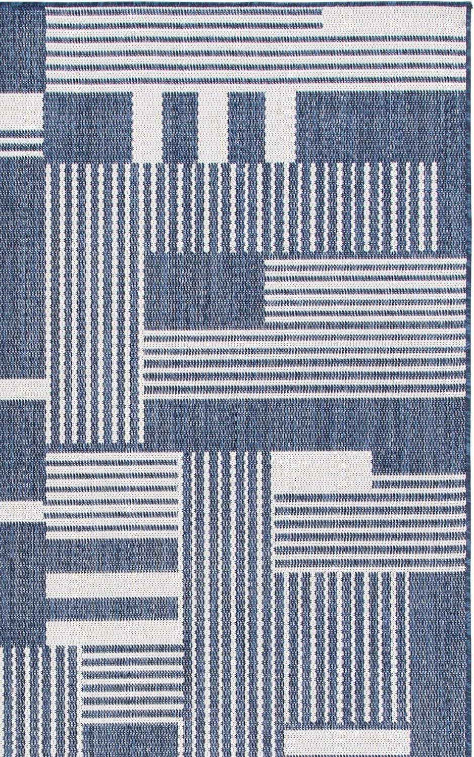 image:imageSAFAVIEH Outdoor Area Rug 8x10 Beach House Collection Large Modern Design Navy amp Ivory Weather Resistant NonShedding amp Easy Cleaning Ideal for Patio Backyard Deck Dining Space BHS402NNavyIvory