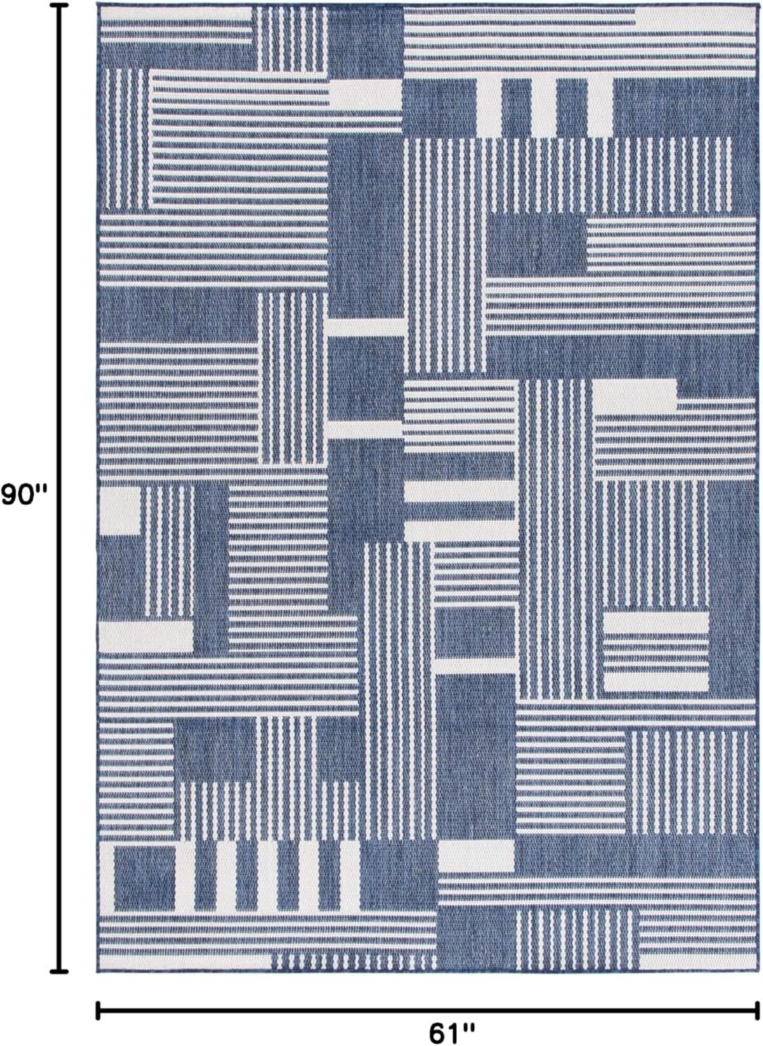 image:imageSAFAVIEH Outdoor Area Rug 8x10 Beach House Collection Large Modern Design Navy amp Ivory Weather Resistant NonShedding amp Easy Cleaning Ideal for Patio Backyard Deck Dining Space BHS402NNavyIvory