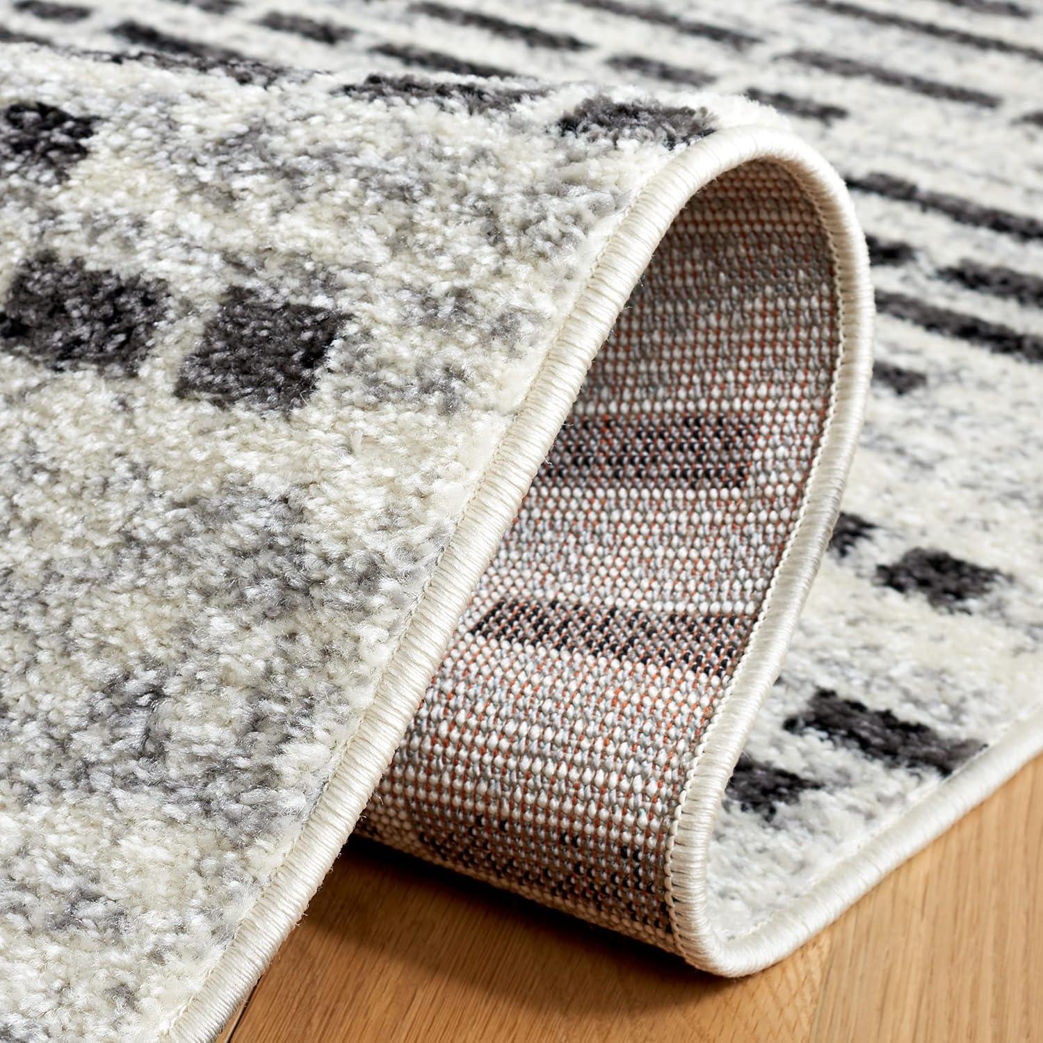 image:imageSAFAVIEH Tulum Collection Area Rug 55 x 77 Black amp Ivory Moroccan Boho Design NonShedding amp Easy to Clean Ideal for Living Room Bedroom Dining Space TUL640ZBlackIvory