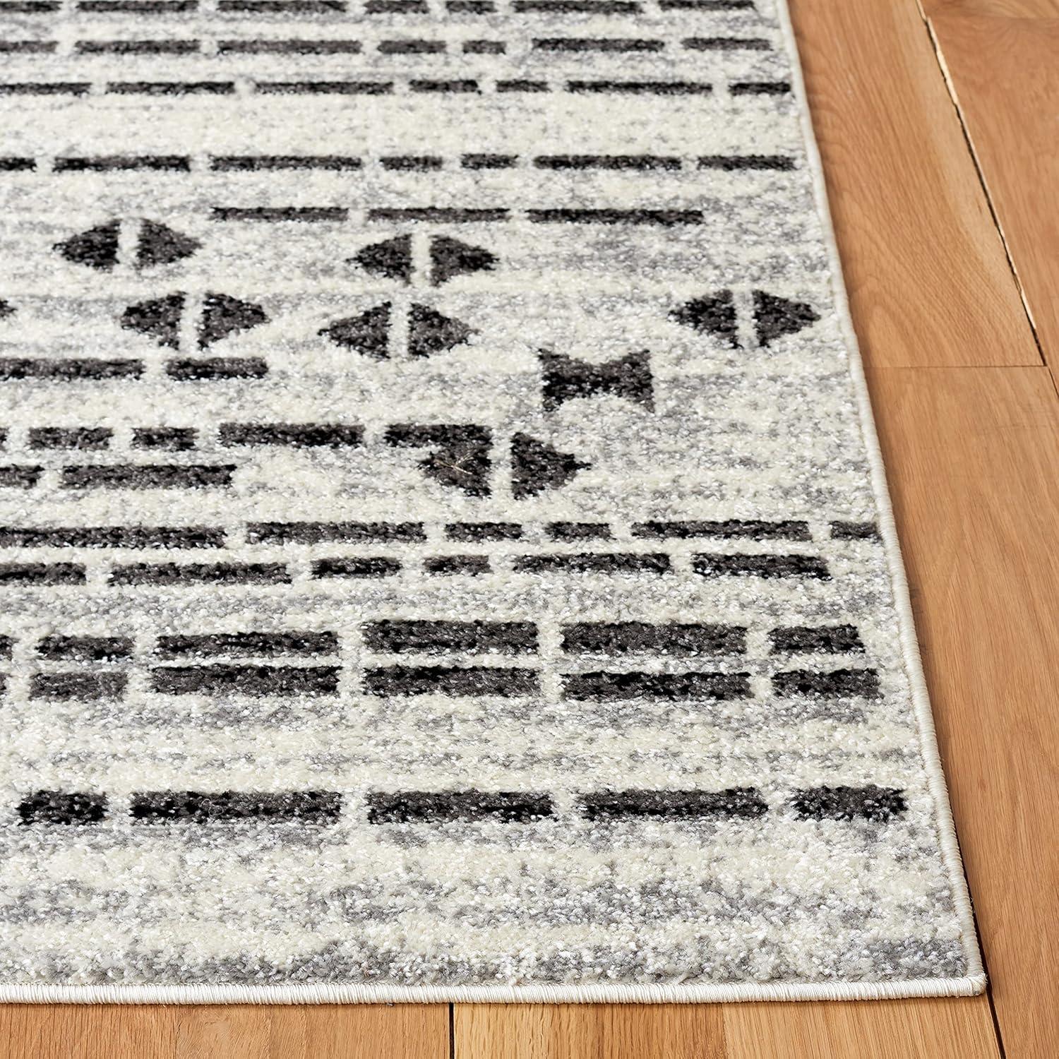 image:imageSAFAVIEH Tulum Collection Area Rug 55 x 77 Black amp Ivory Moroccan Boho Design NonShedding amp Easy to Clean Ideal for Living Room Bedroom Dining Space TUL640ZBlackIvory