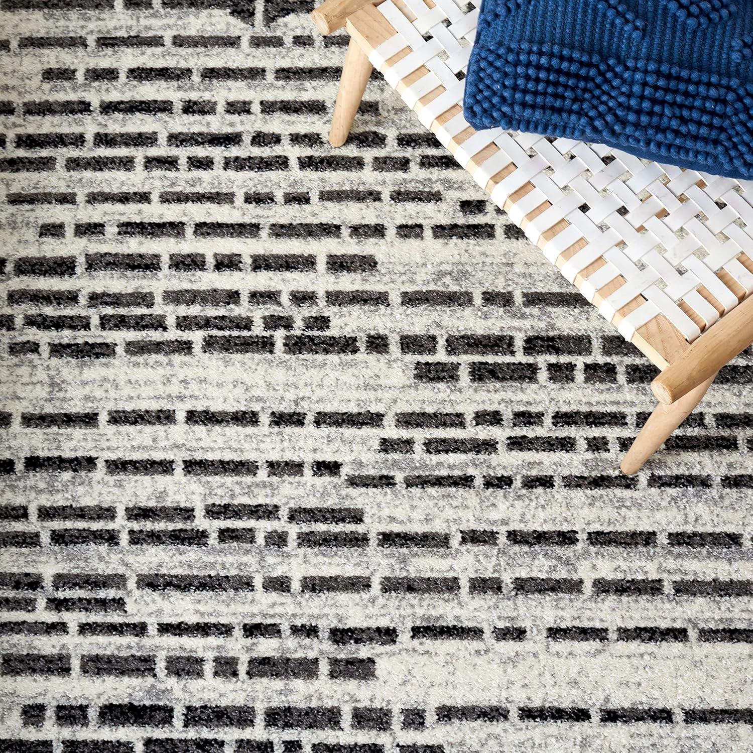 image:imageSAFAVIEH Tulum Collection Area Rug 55 x 77 Black amp Ivory Moroccan Boho Design NonShedding amp Easy to Clean Ideal for Living Room Bedroom Dining Space TUL640ZBlackIvory