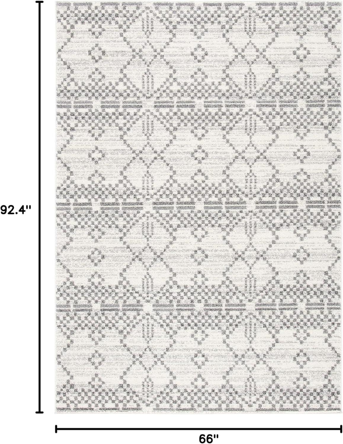 image:imageSAFAVIEH Tulum Collection Area Rug 55 x 77 Dark Grey amp Ivory Moroccan Boho Tribal Design NonShedding amp Easy to Clean Ideal for Living Room Bedroom Dining Space TUL634FDark GreyIvory