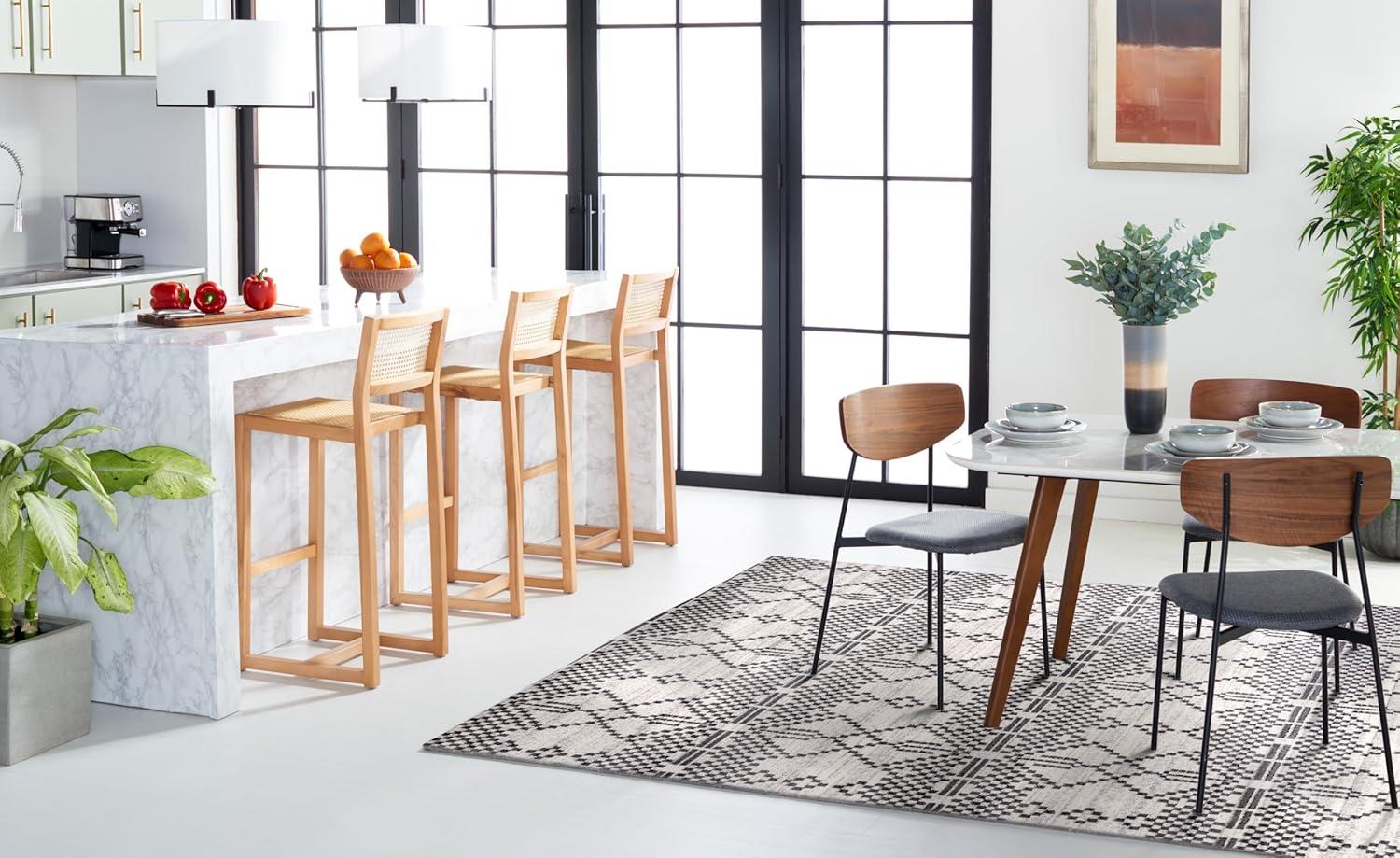 image:imageSAFAVIEH Tulum Collection Area Rug 55 x 77 Dark Grey amp Ivory Moroccan Boho Tribal Design NonShedding amp Easy to Clean Ideal for Living Room Bedroom Dining Space TUL634FDark GreyIvory